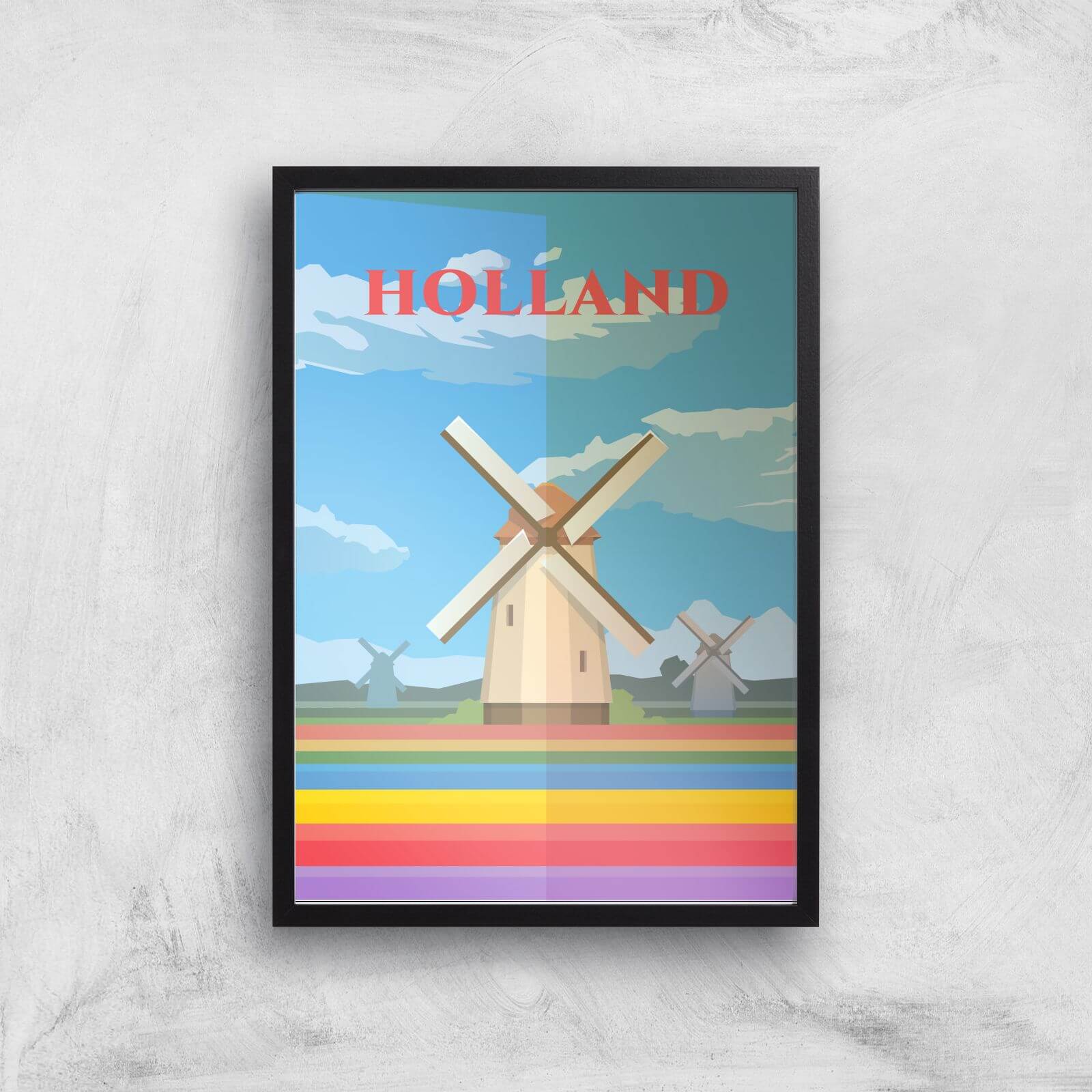 Visit... Holland Giclée Art Print - A3 - Black Frame