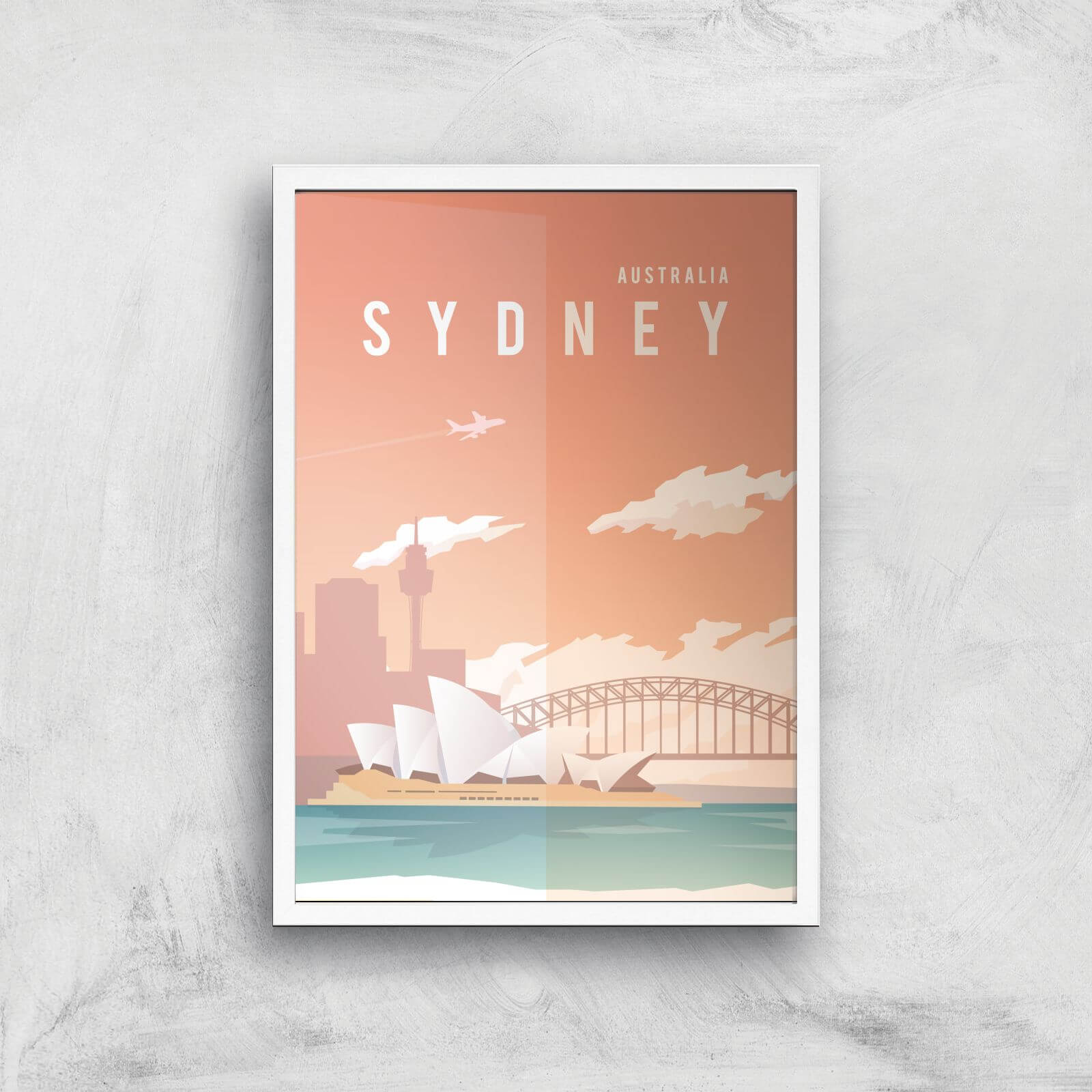 Visit... Sydney Giclée Art Print - A3 - White Frame
