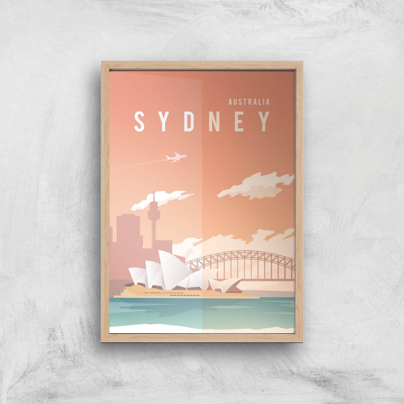 Visit... Sydney Giclée Art Print - A2 - Wooden Frame