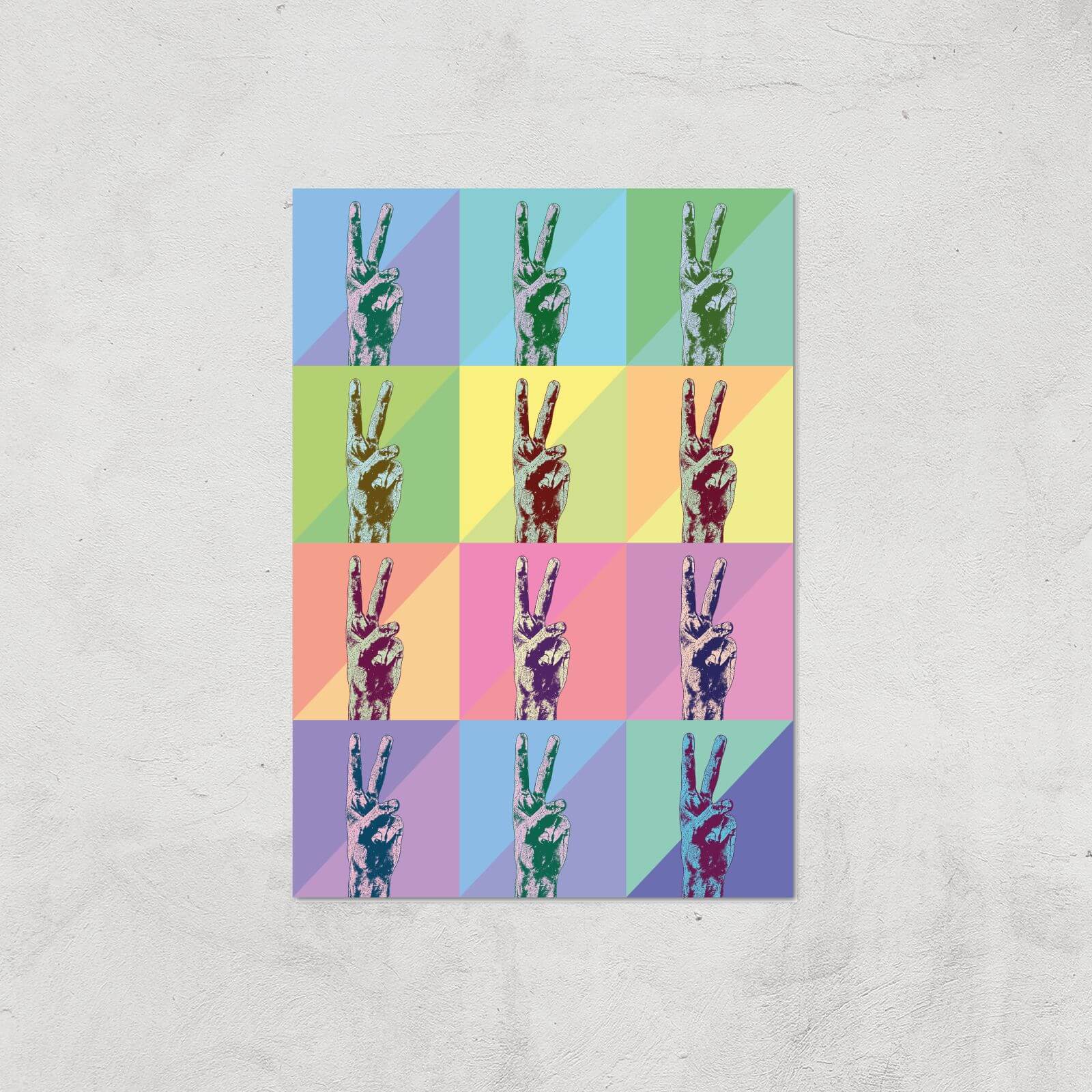 Multi Colour Pop Peace Sign Giclée Art Print - A4 - Print Only