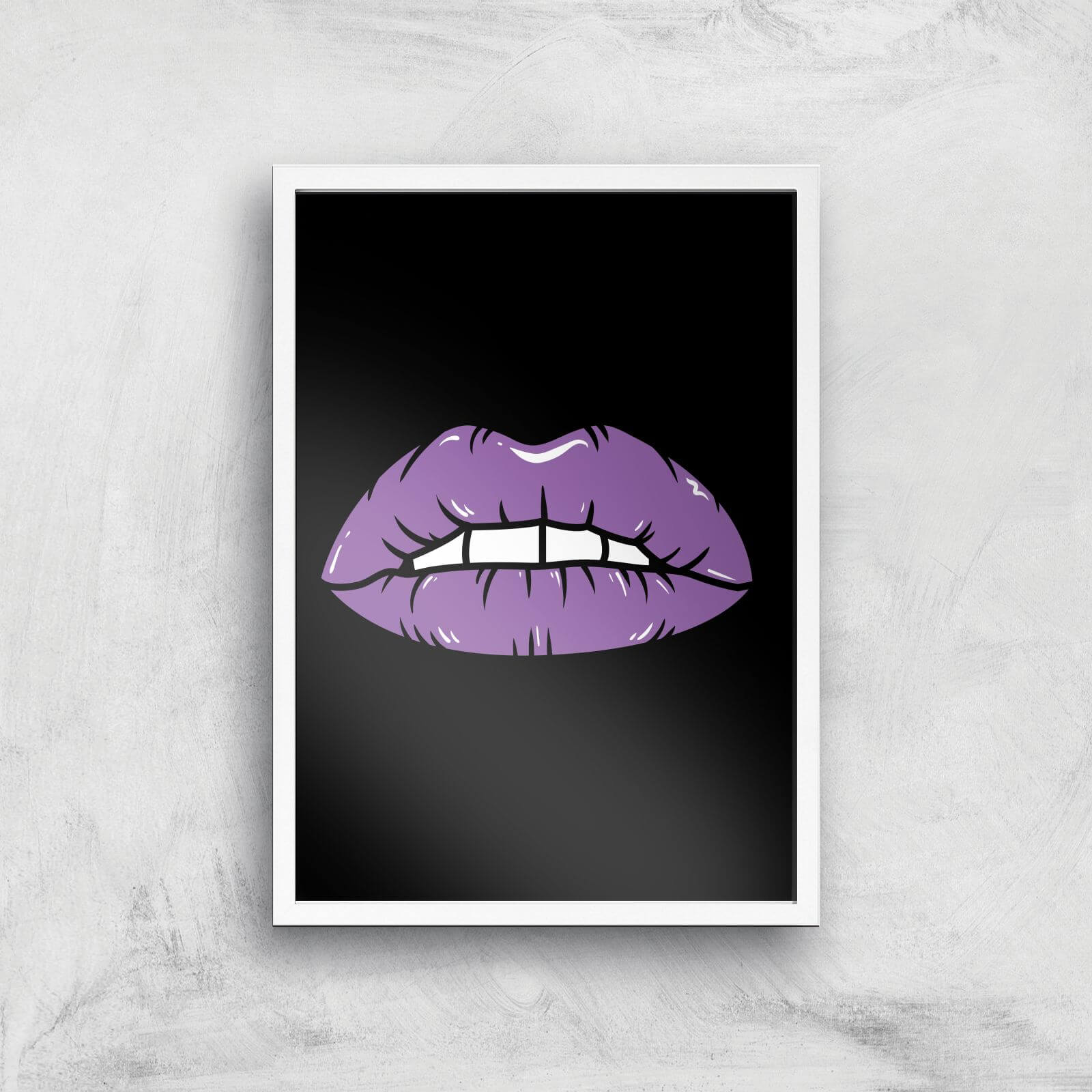 Purple Lips Giclée Art Print - A2 - White Frame