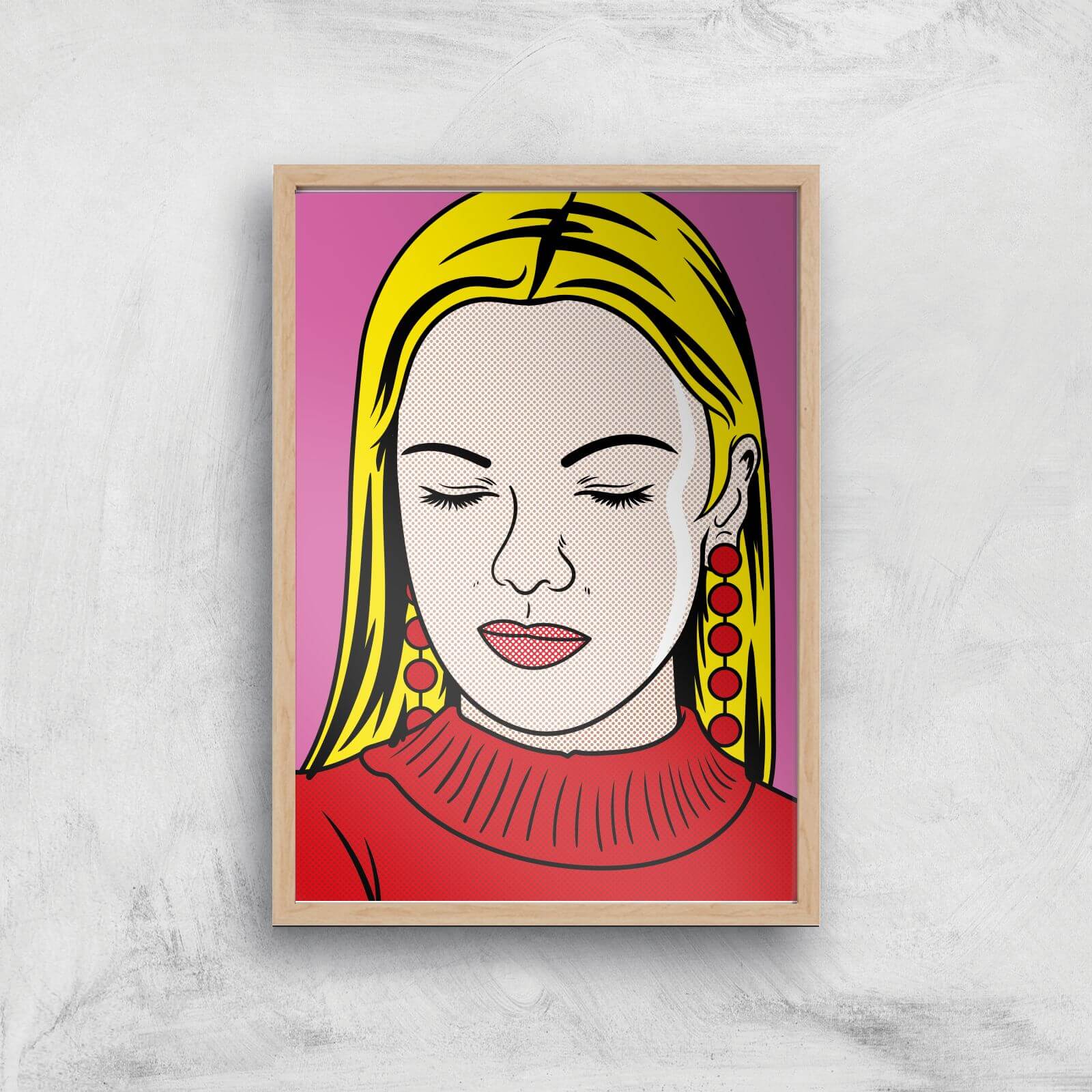 Thinking Of You Pop Inspired Giclée Art Print - A3 - Wooden Frame