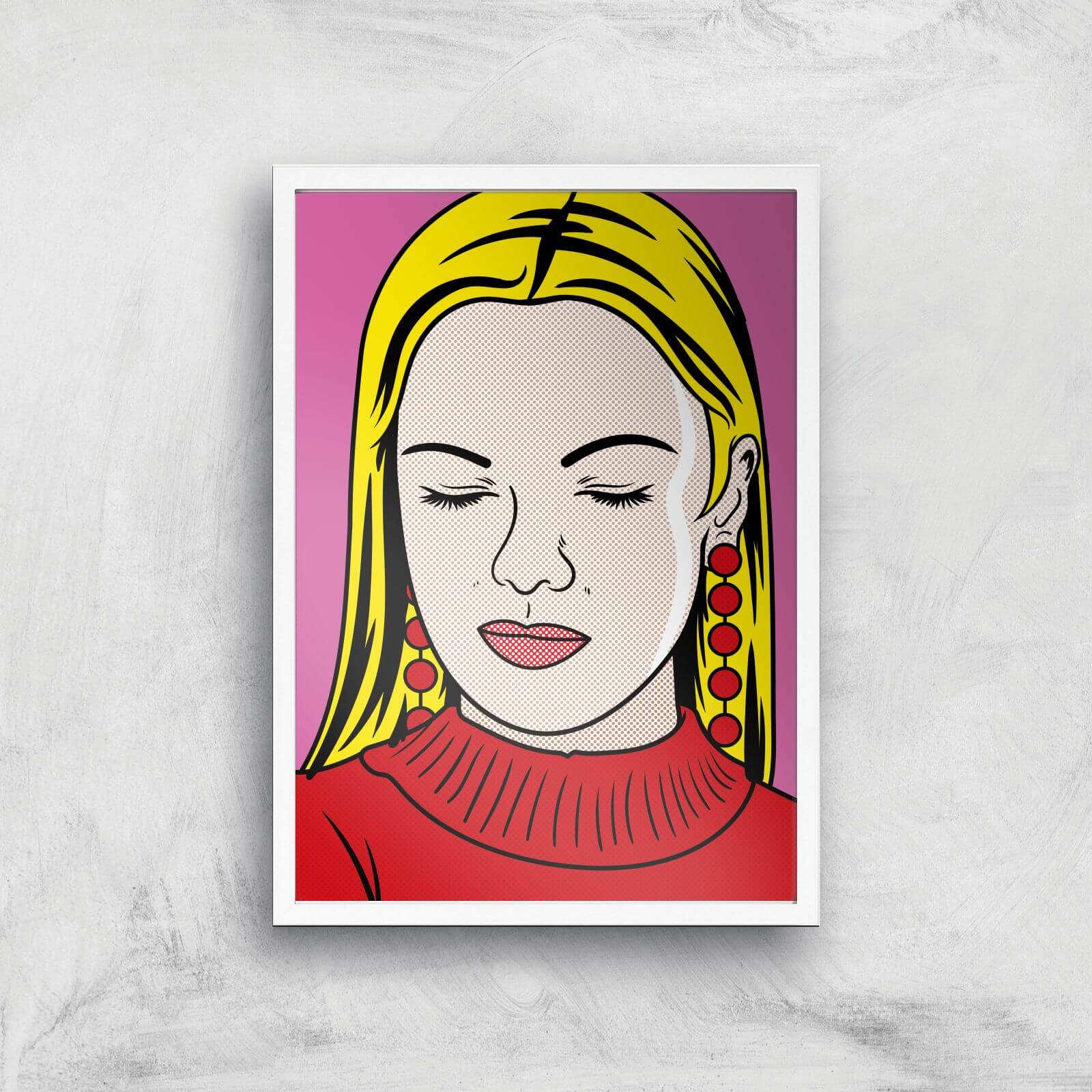 Thinking Of You Pop Inspired Giclée Art Print - A3 - White Frame