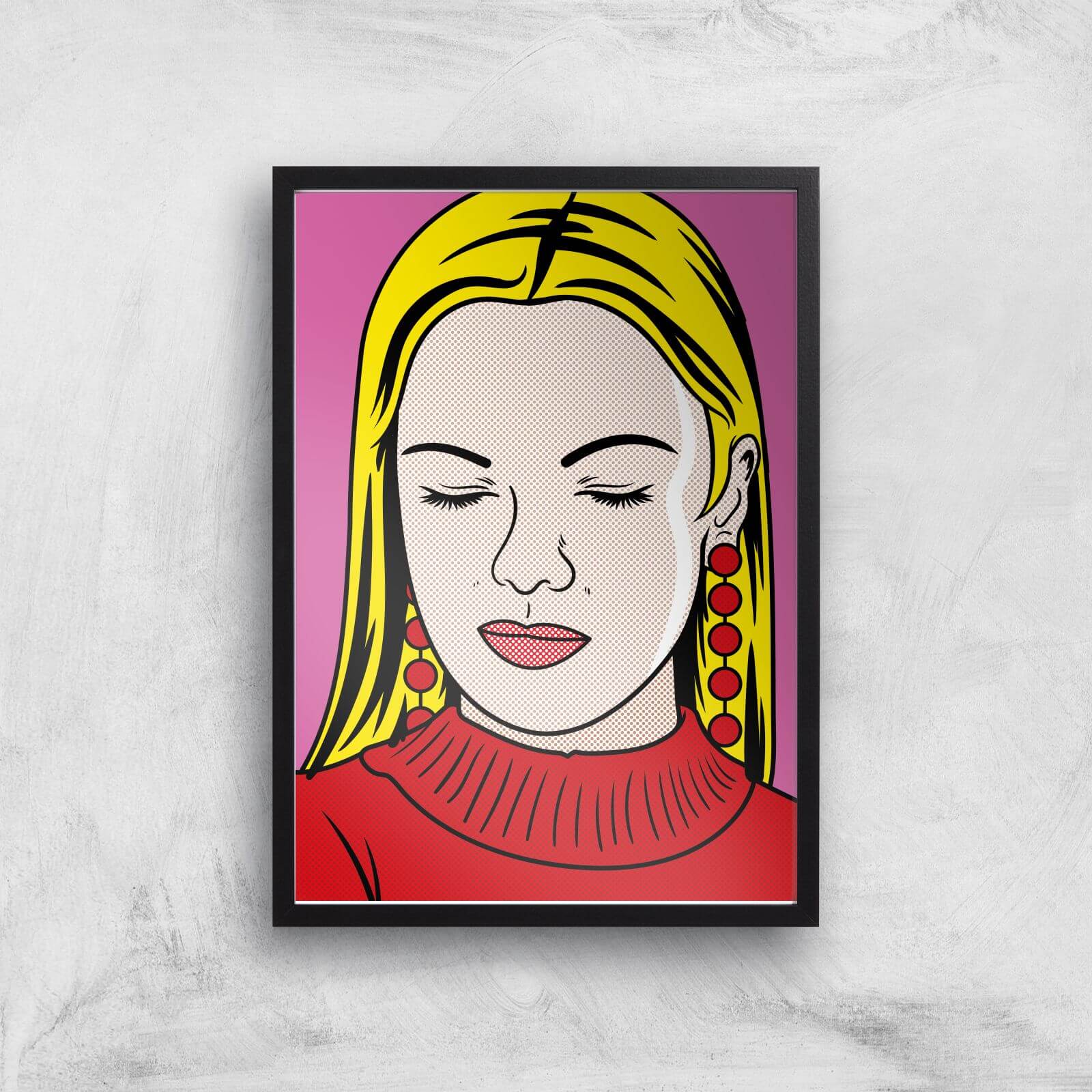 Thinking Of You Pop Inspired Giclée Art Print - A3 - Black Frame