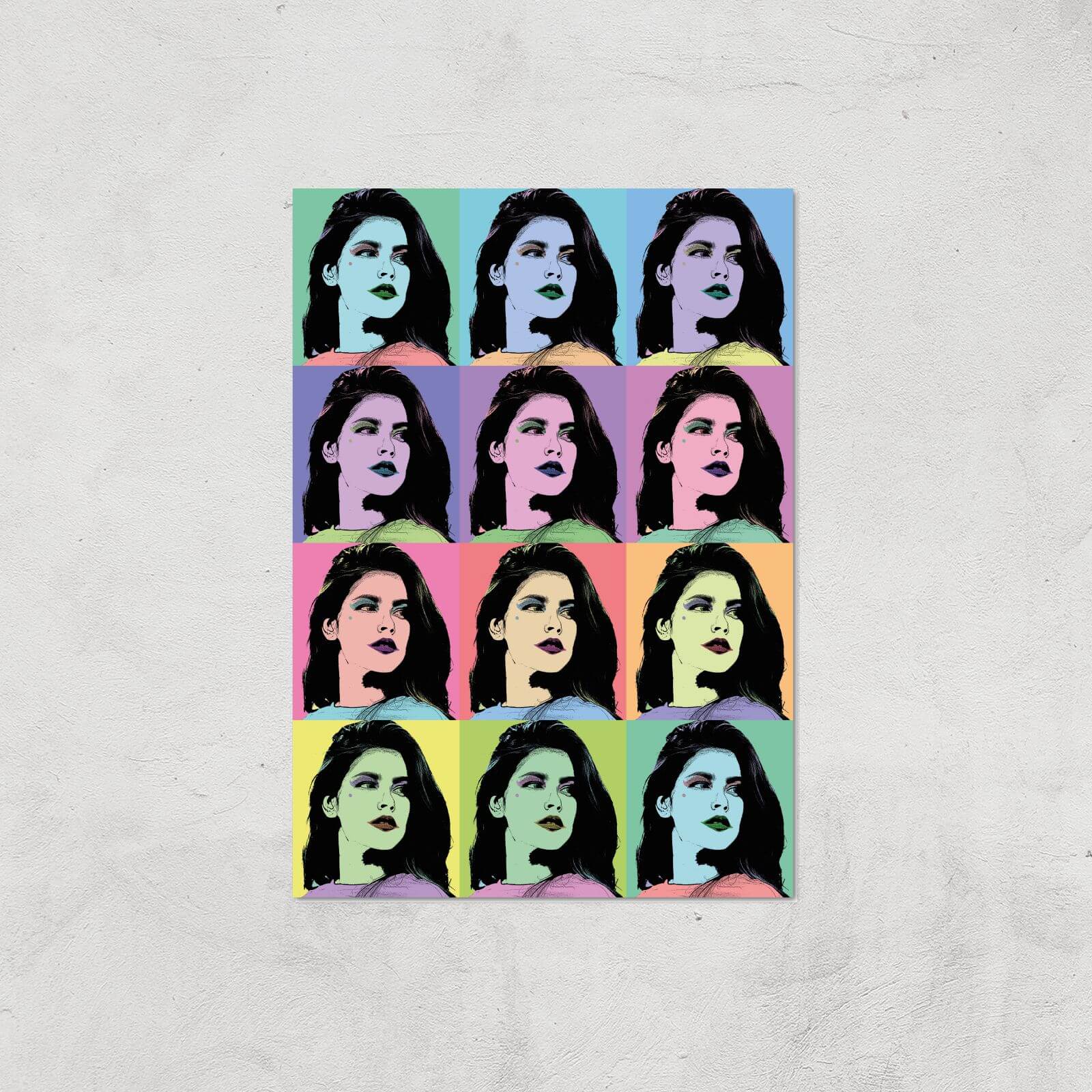 Multi Colour Pop Girl Giclée Art Print - A3 - Print Only