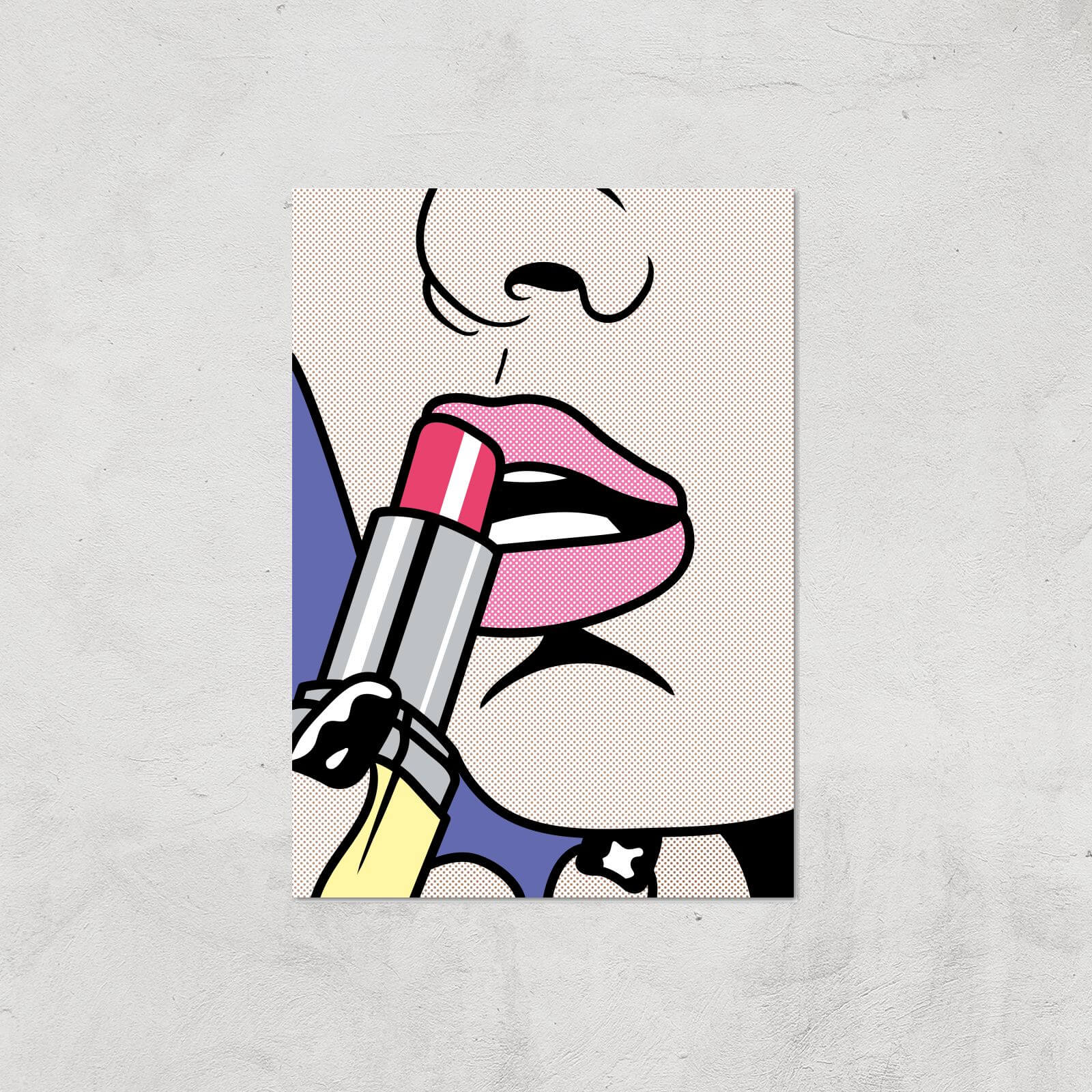 Applying Lipstick Pop Giclée Art Print - A3 - Print Only