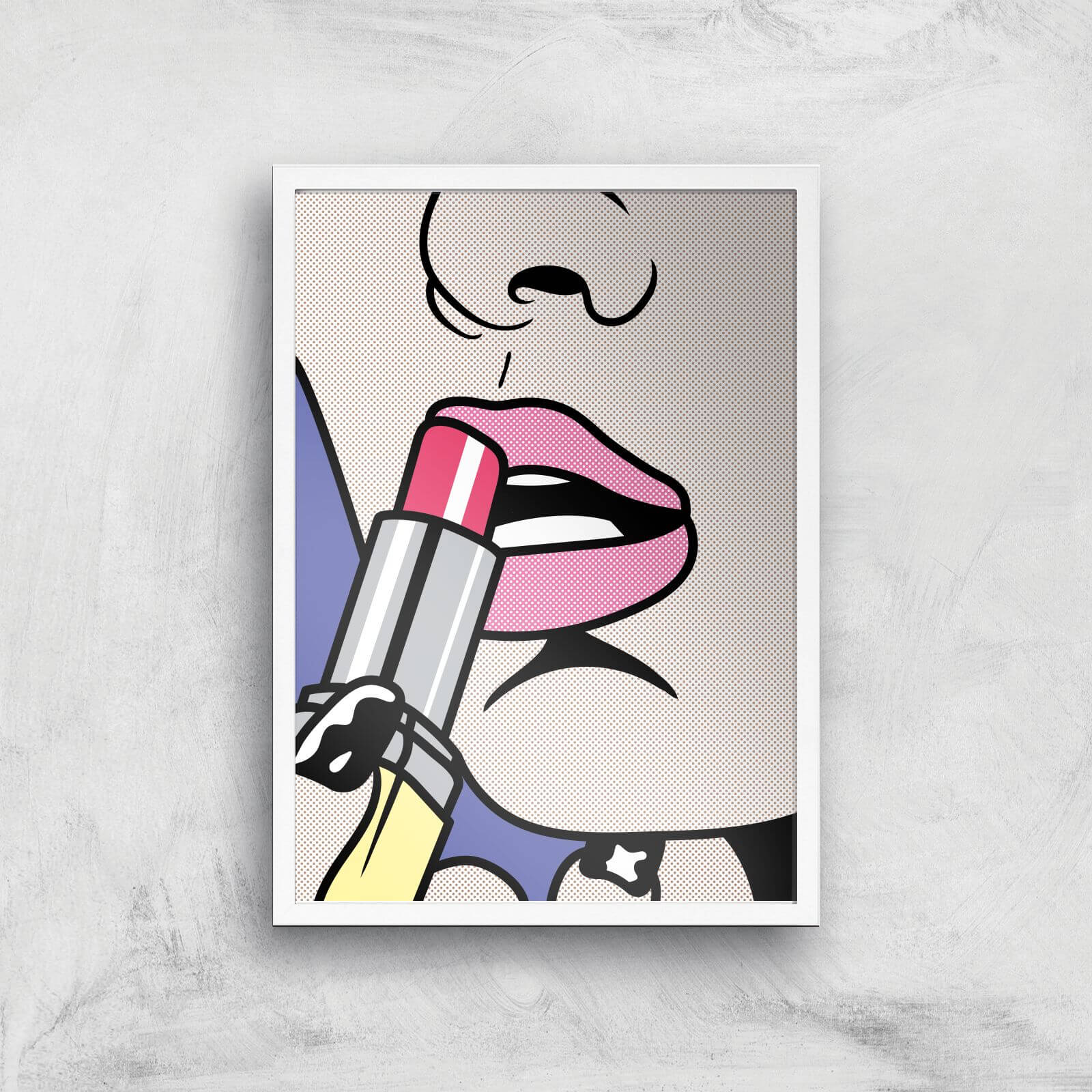 Applying Lipstick Pop Giclée Art Print - A3 - White Frame