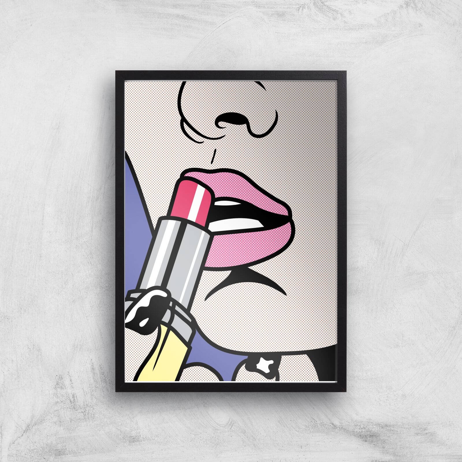 Applying Lipstick Pop Giclée Art Print - A2 - Black Frame