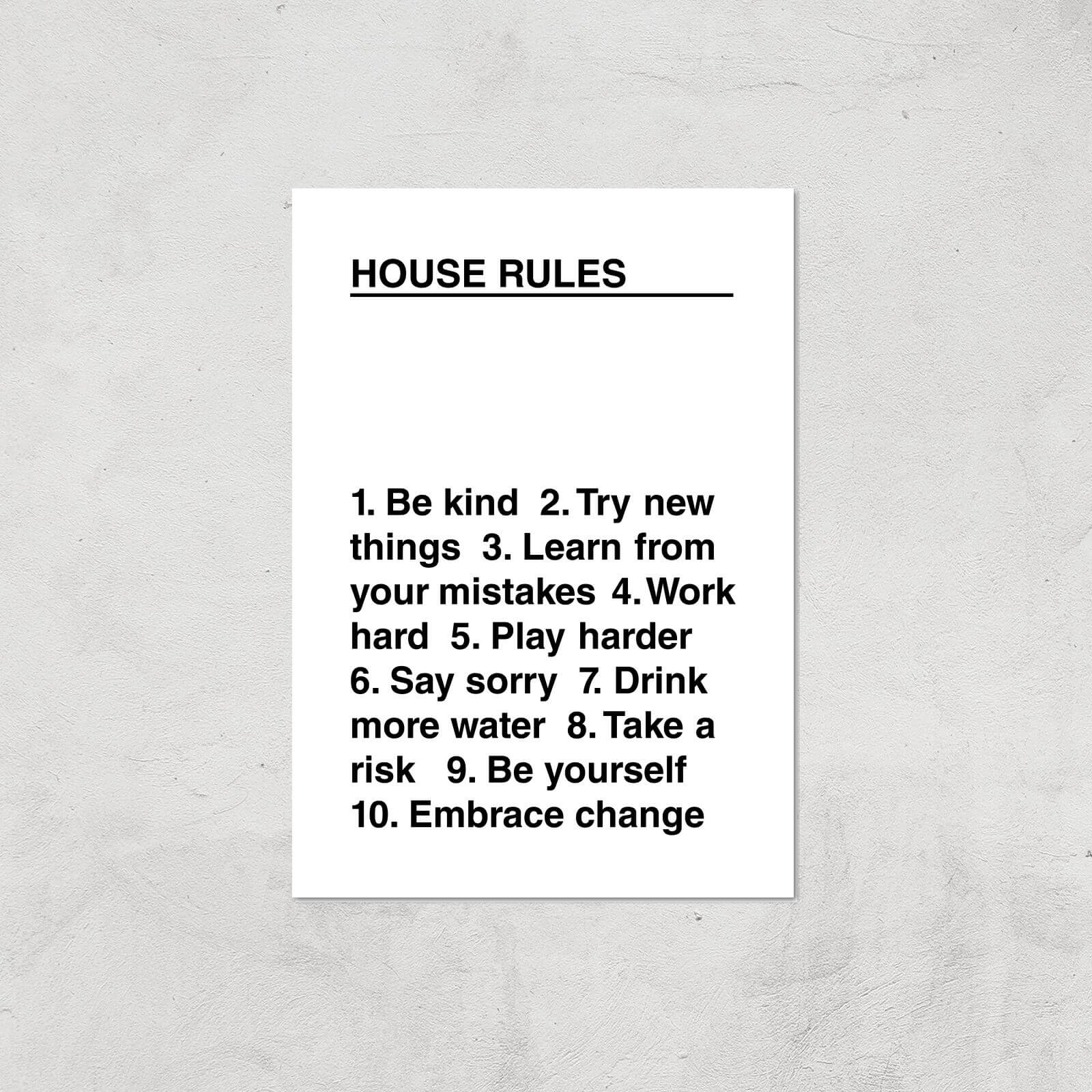 House Rules Giclée Art Print - A3 - Print Only