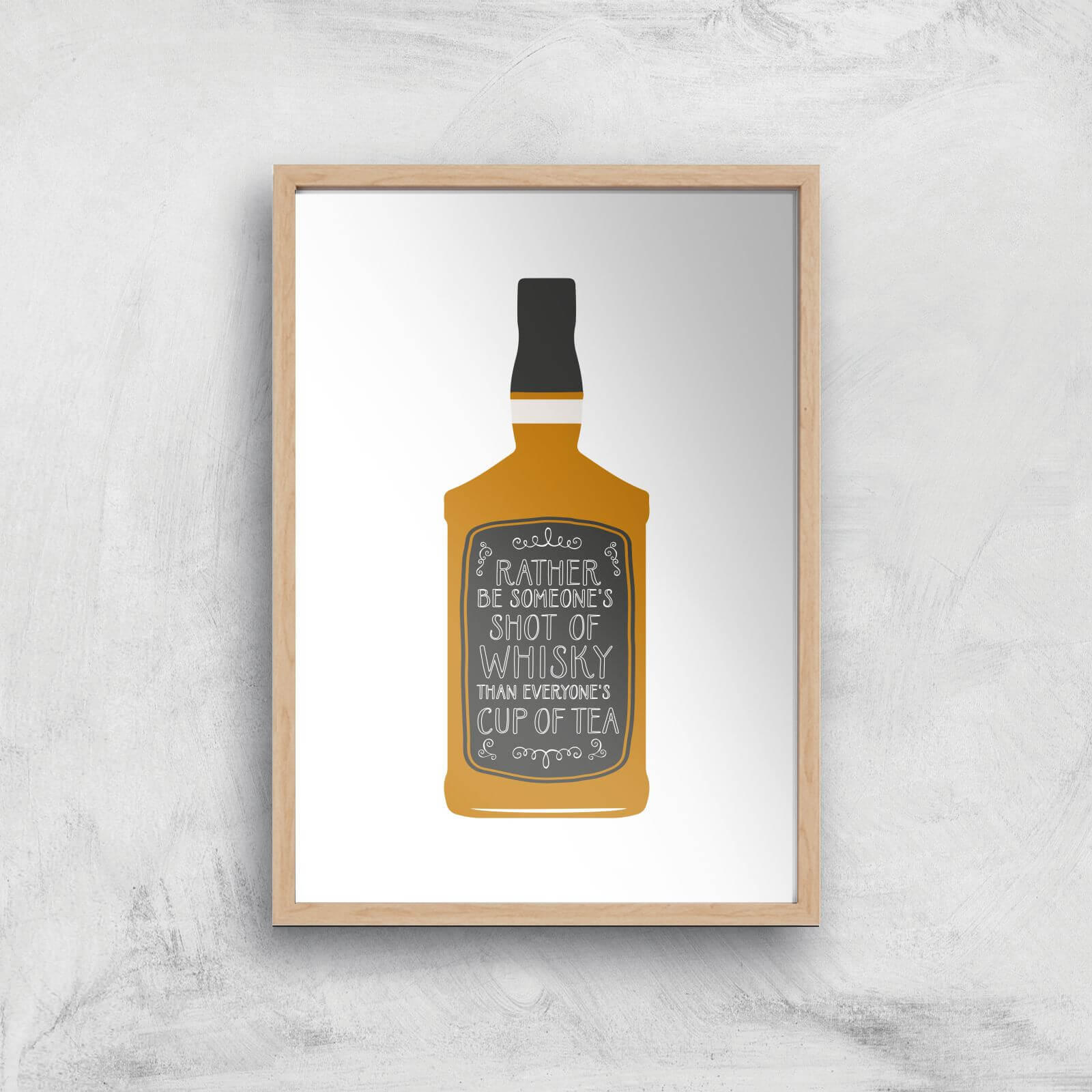 Shot Of Whiskey Giclée Art Print - A4 - Wooden Frame