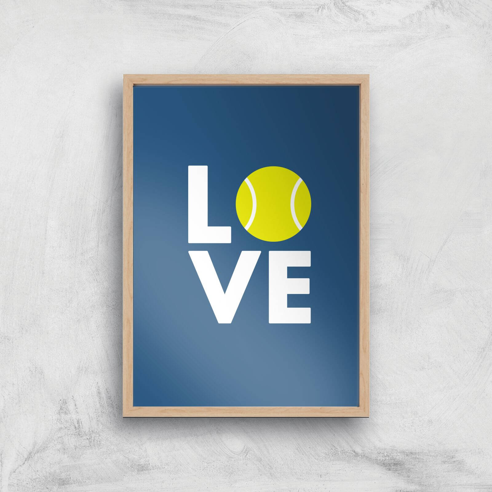 Love Tennis Art Print   A4   Wood Frame