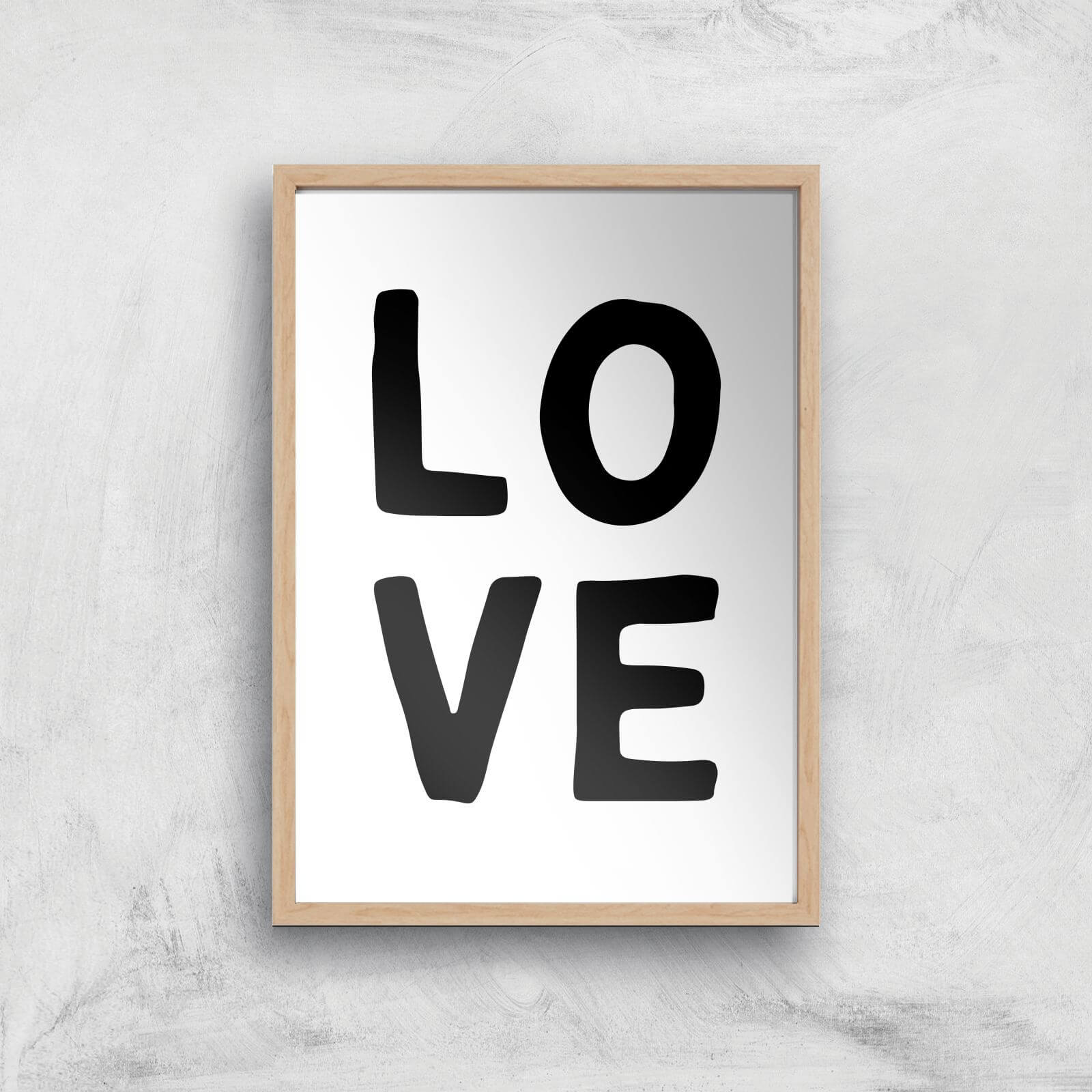 Love Art Print - A4 - Wood Frame