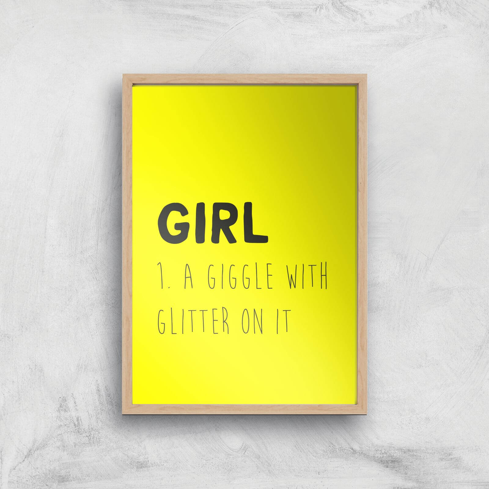 Girl Definition Art Print - A4 - Wood Frame