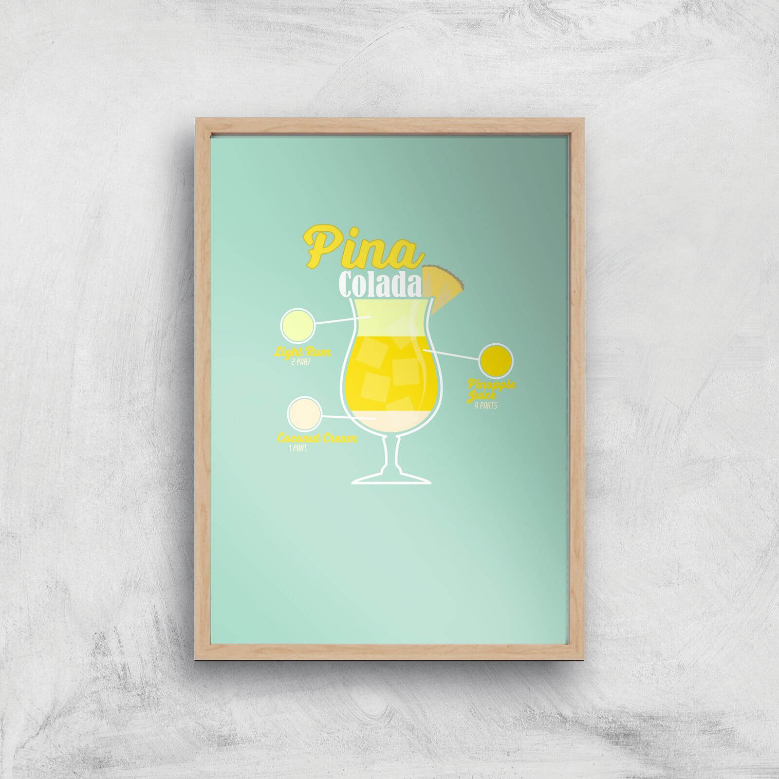 Infographic Pinacolada Art Print - A4 - Wood Frame