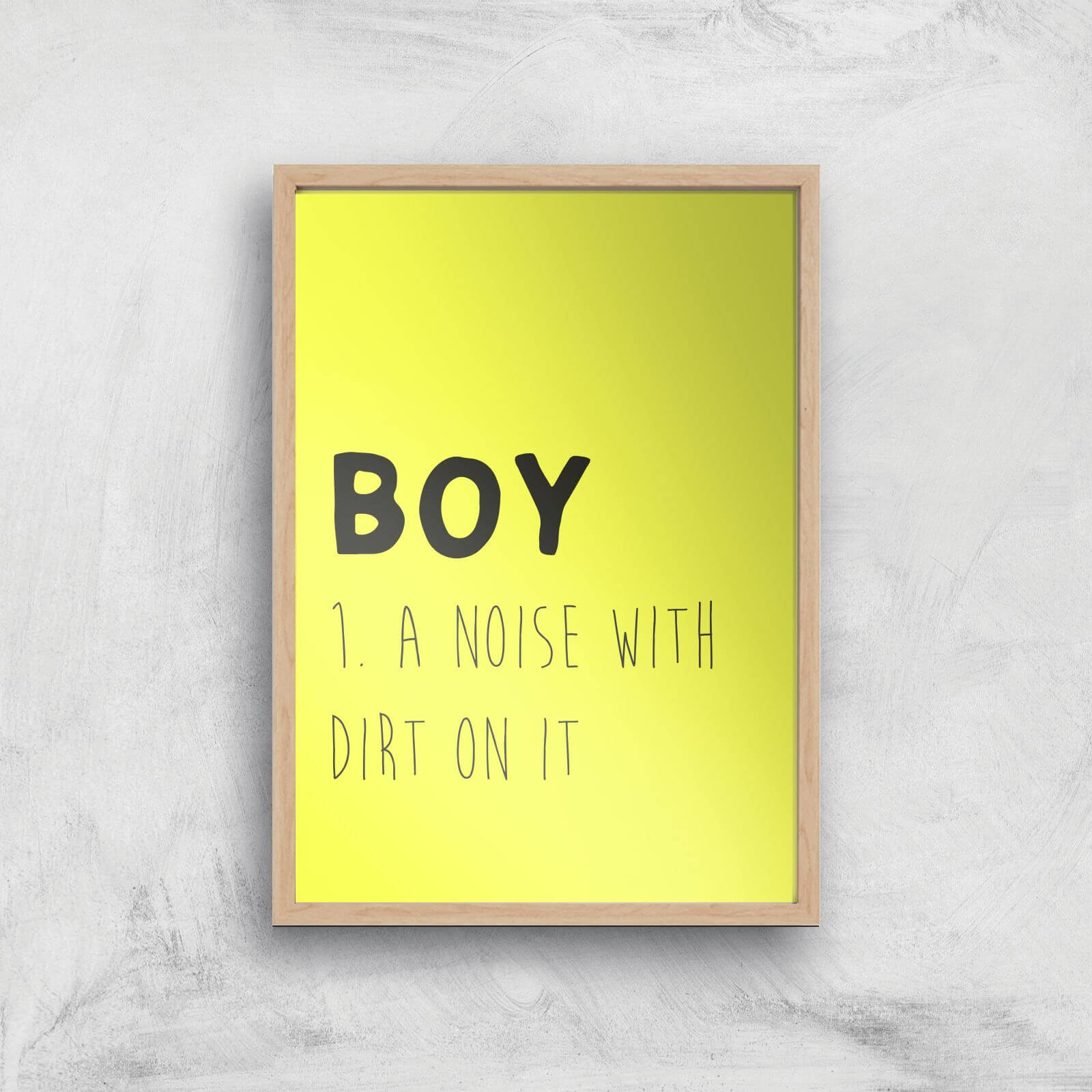 Boy Definition Art Print - A4 - Wood Frame