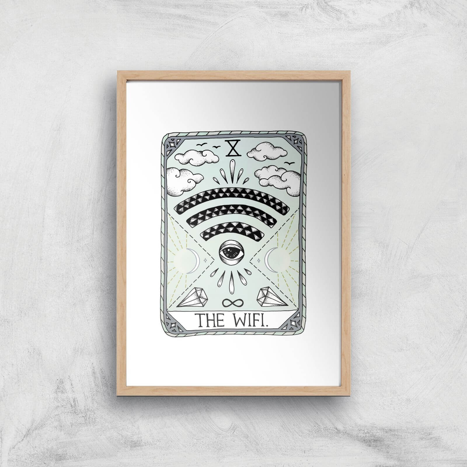 The Wifi Art Print - A4 - Wood Frame
