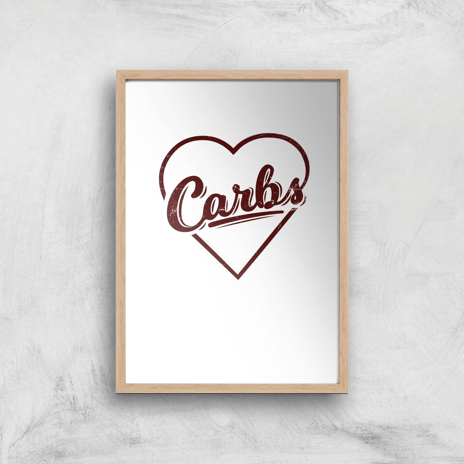 Love Carbs Art Print - A4 - Wood Frame