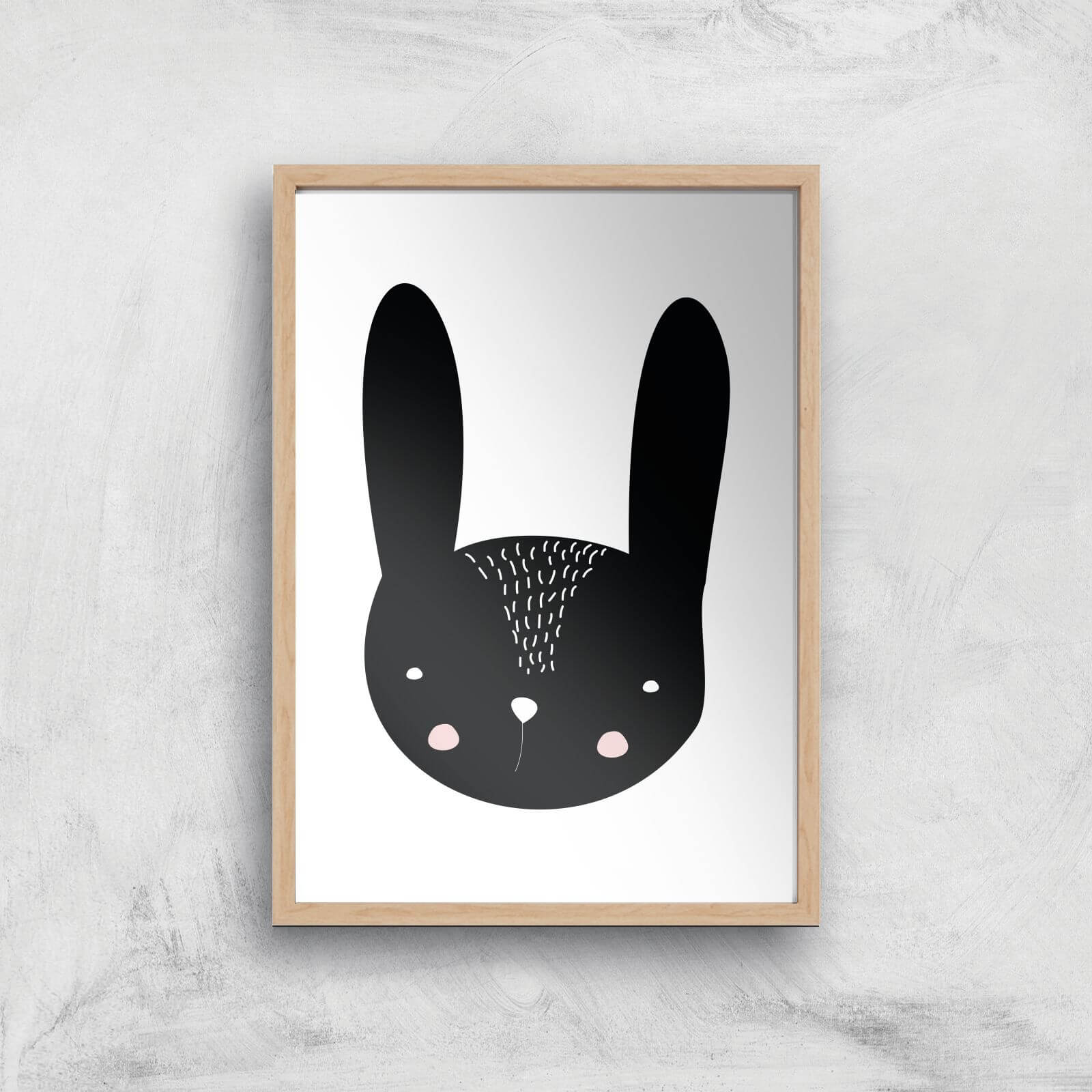 Rabbit Art Print - A4 - Wood Frame