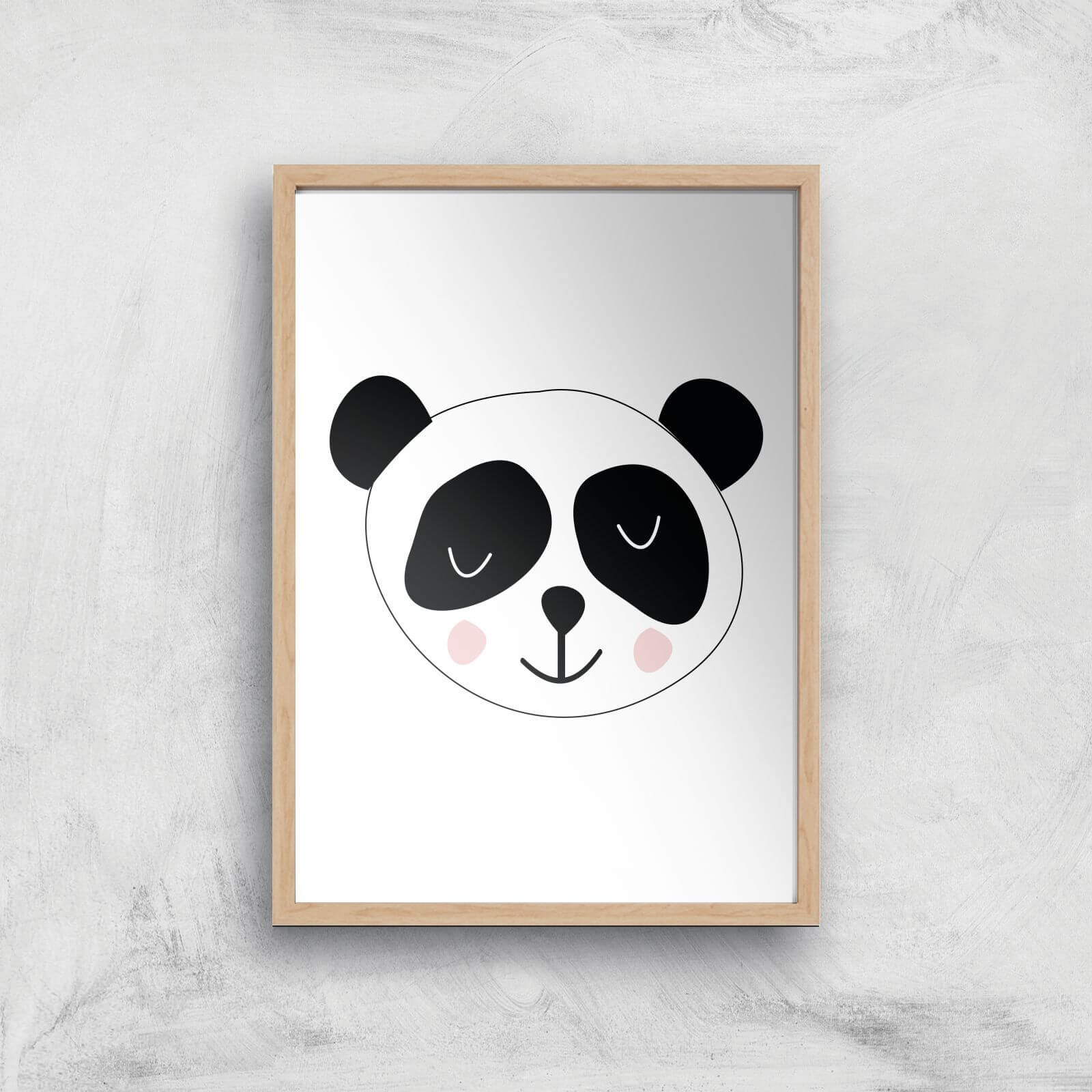 Panda Art Print - A4 - Wood Frame