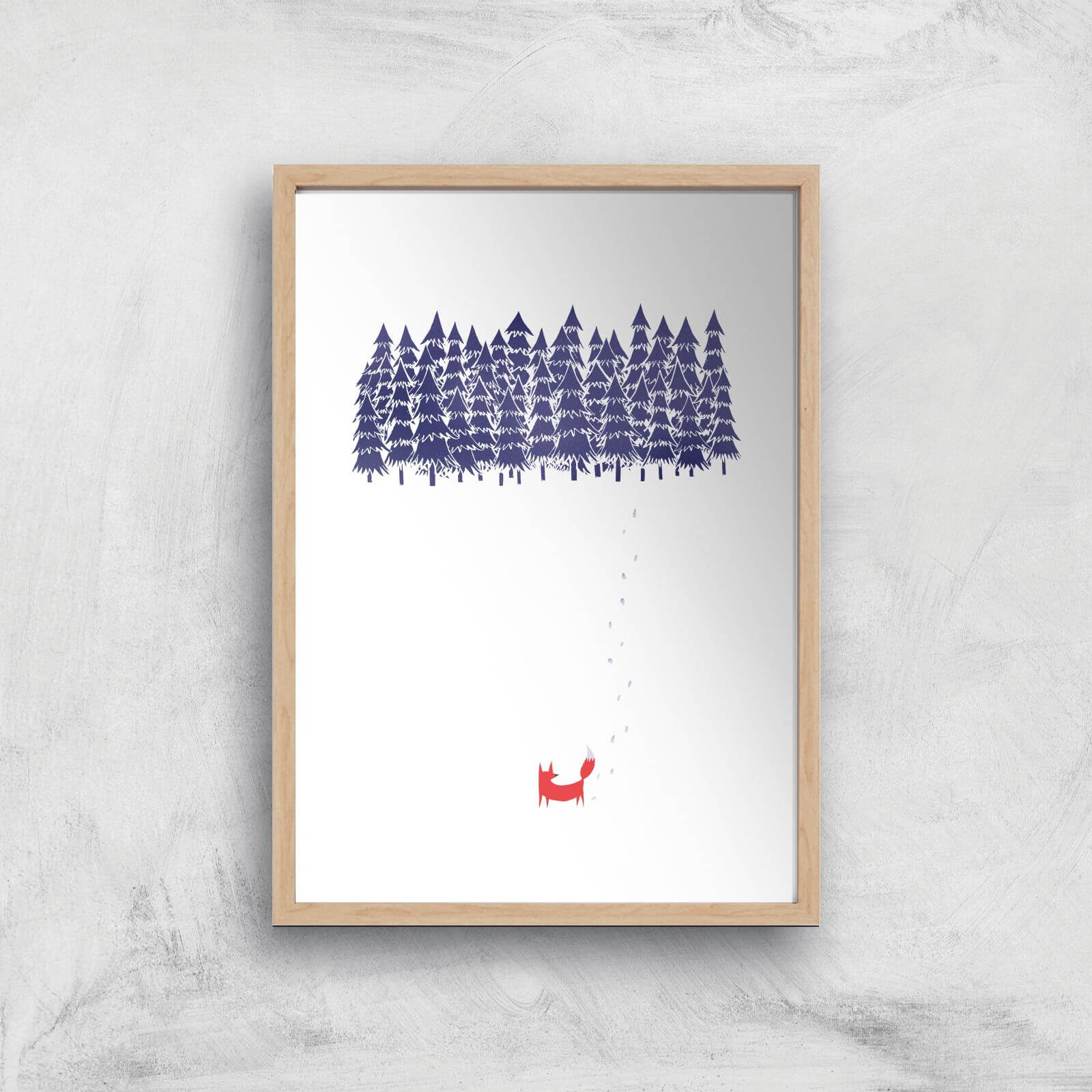 Alone In The Forest Art Print - A4 - Wood Frame