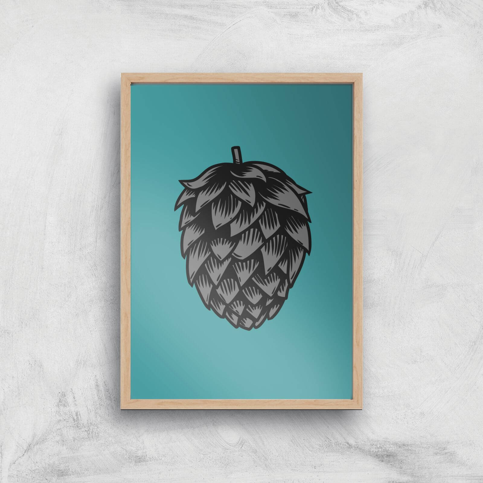 Hop Art Print - A4 - Wood Frame