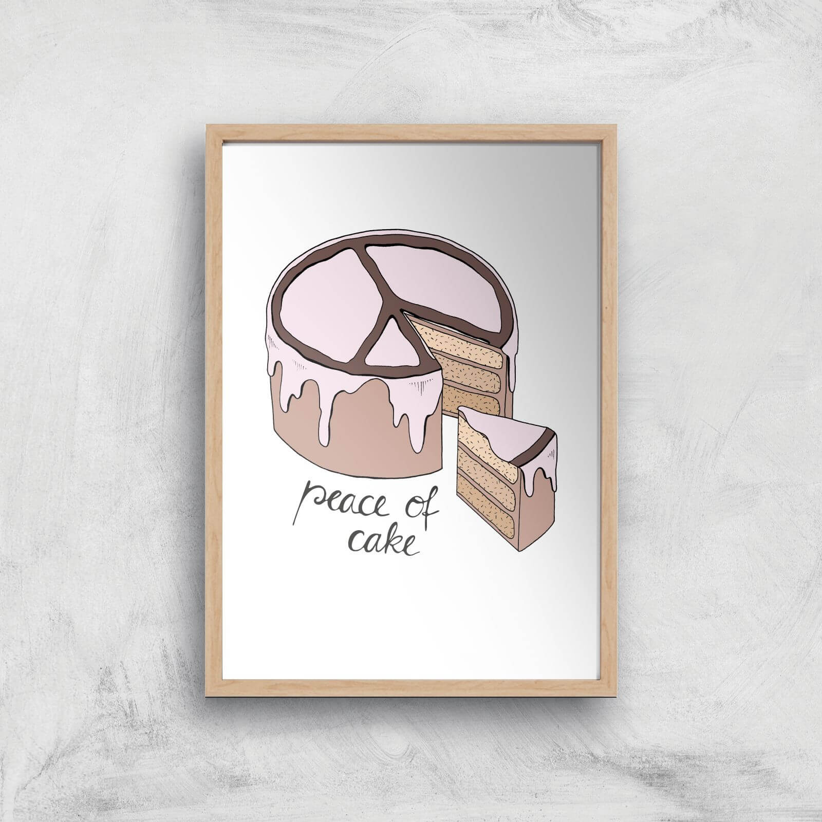 Peace Of Cake Art Print - A4 - Wood Frame