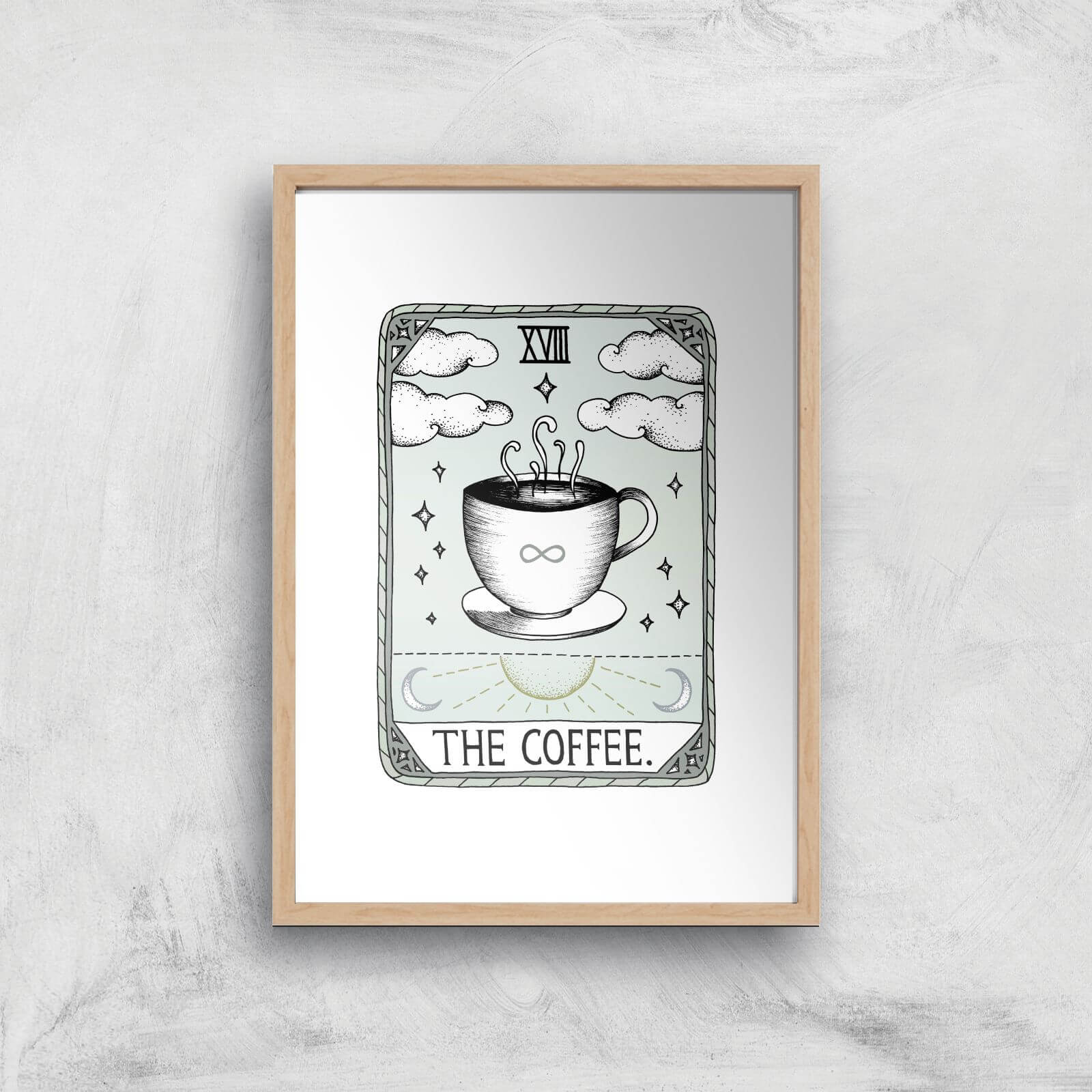 The Coffee Art Print - A4 - Wood Frame
