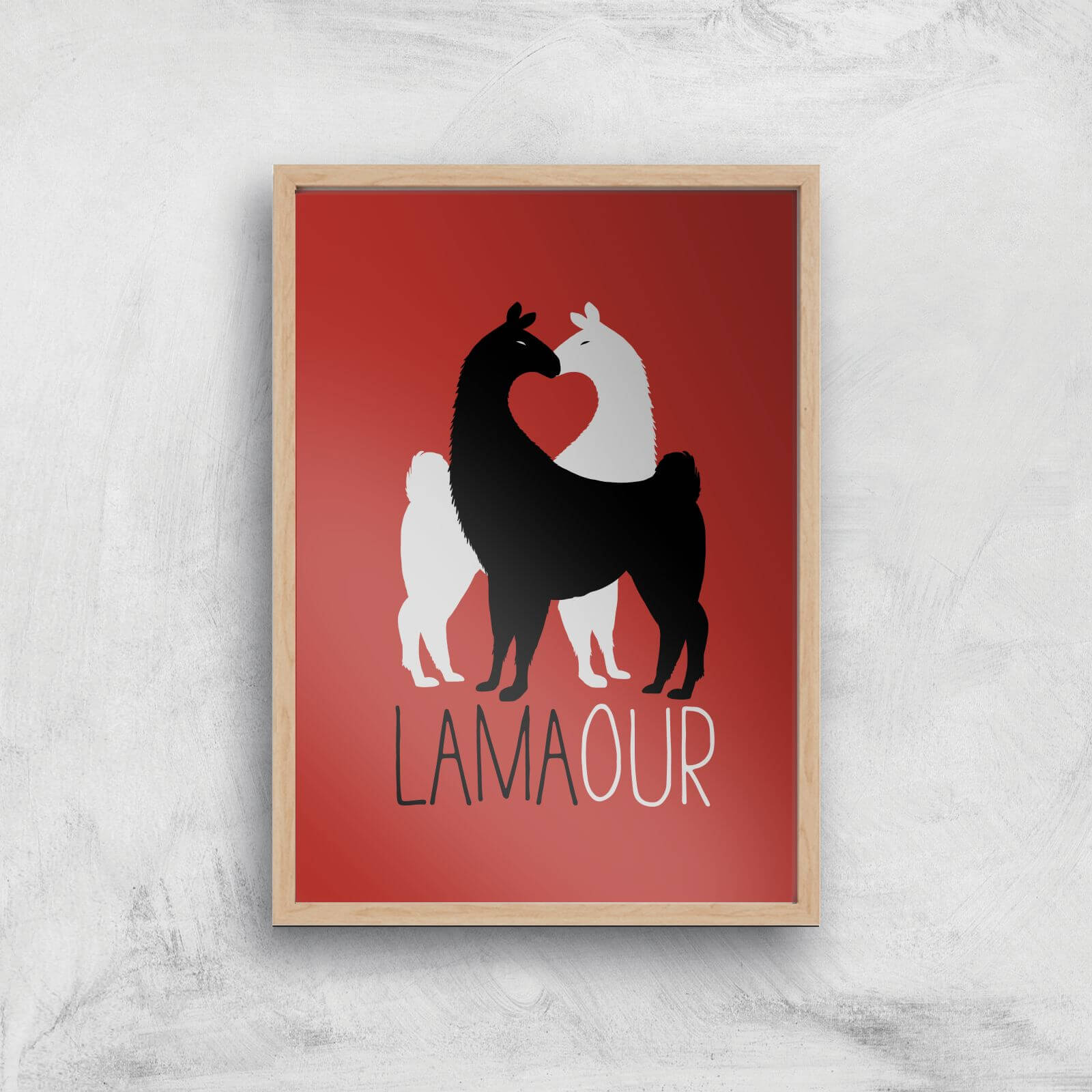 Lamaour Art Print - A4 - Wood Frame