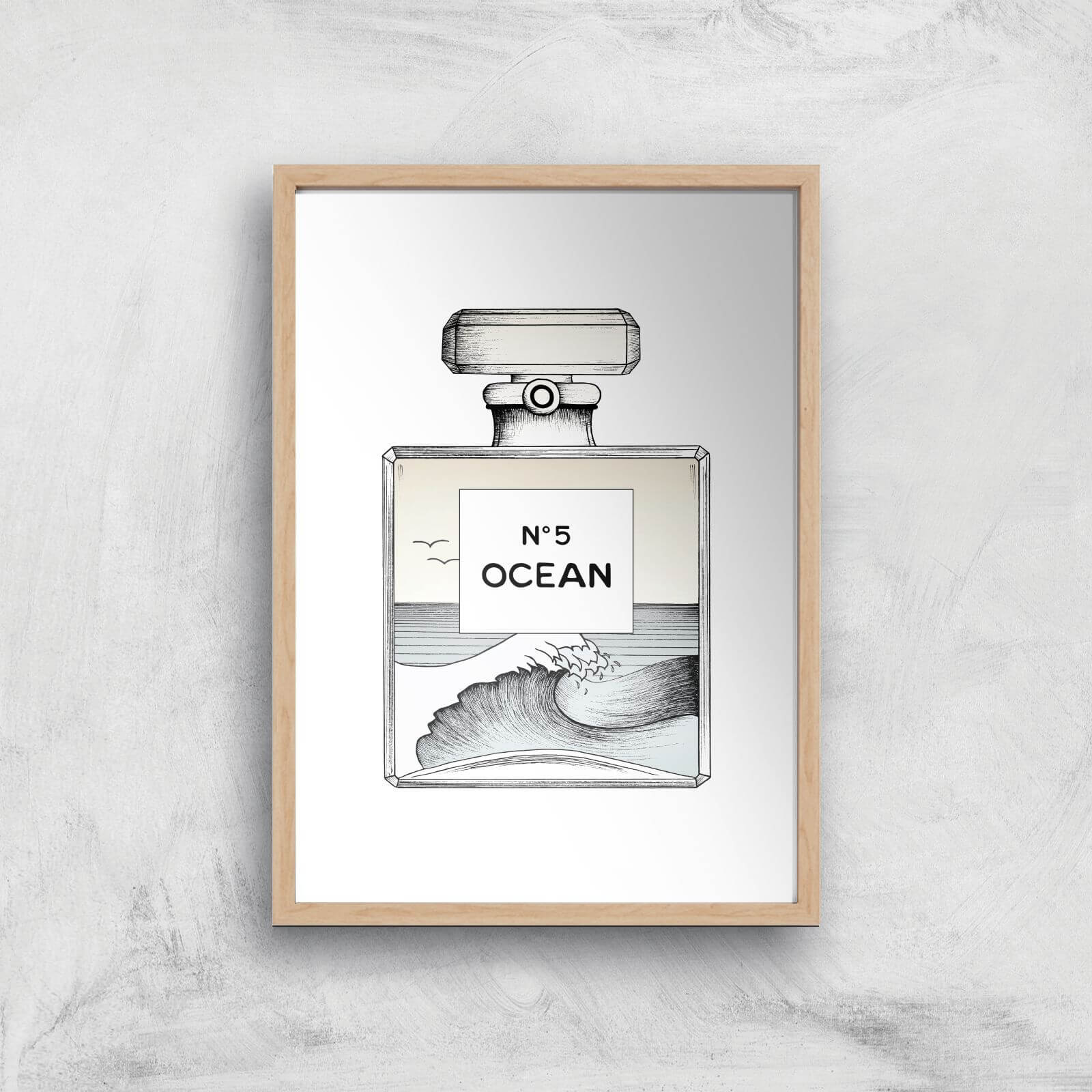 Ocean No5 Art Print - A4 - Wood Frame