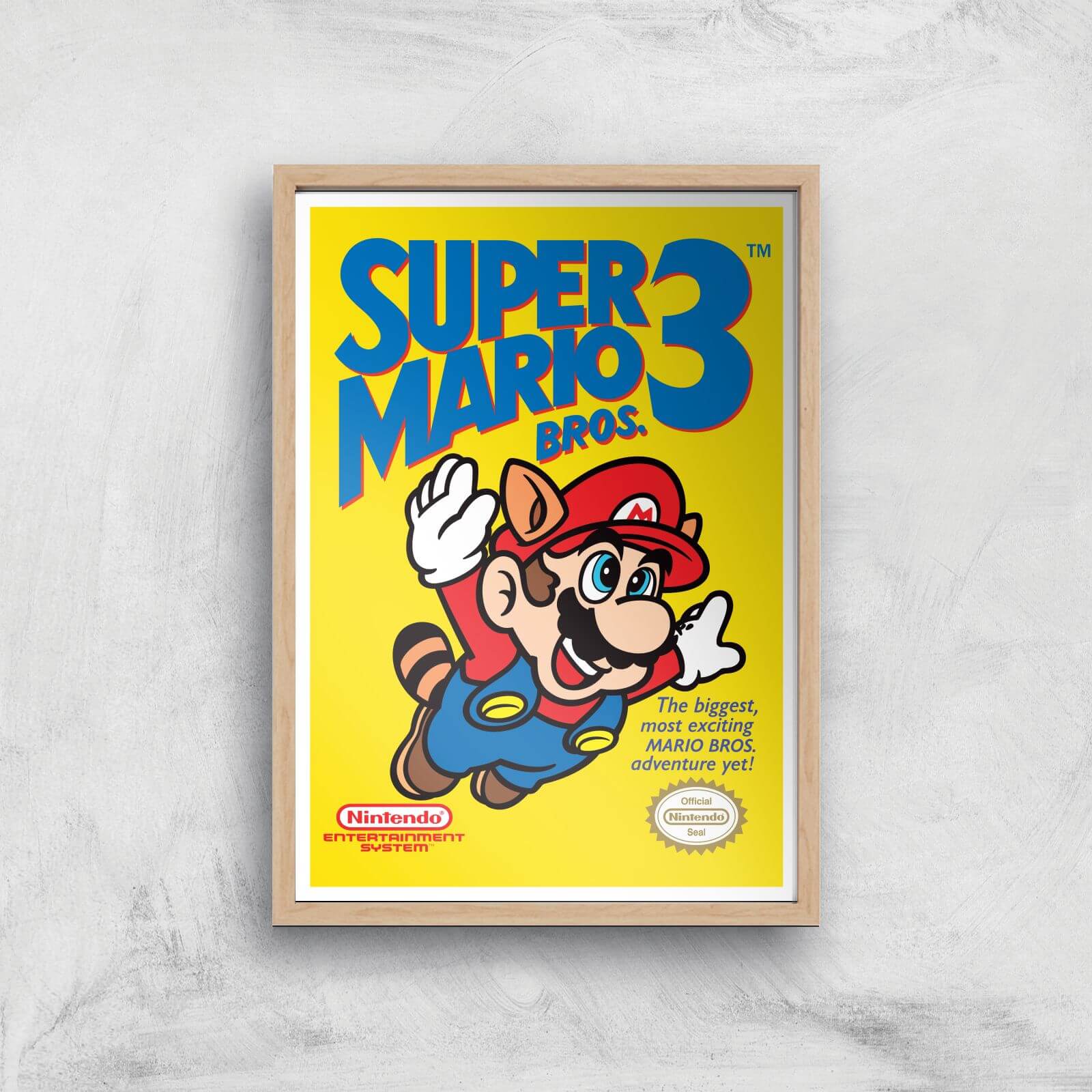 Nintendo Super Mario Bros 3 Art Print - A4 - Wood Frame
