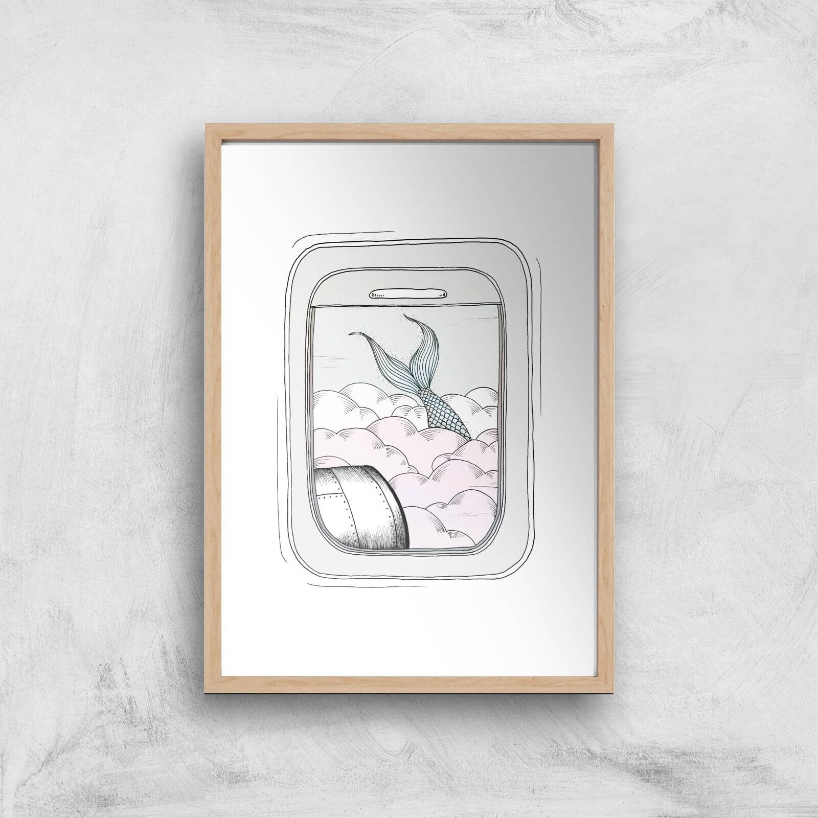 Window Seat Art Print - A4 - Wood Frame