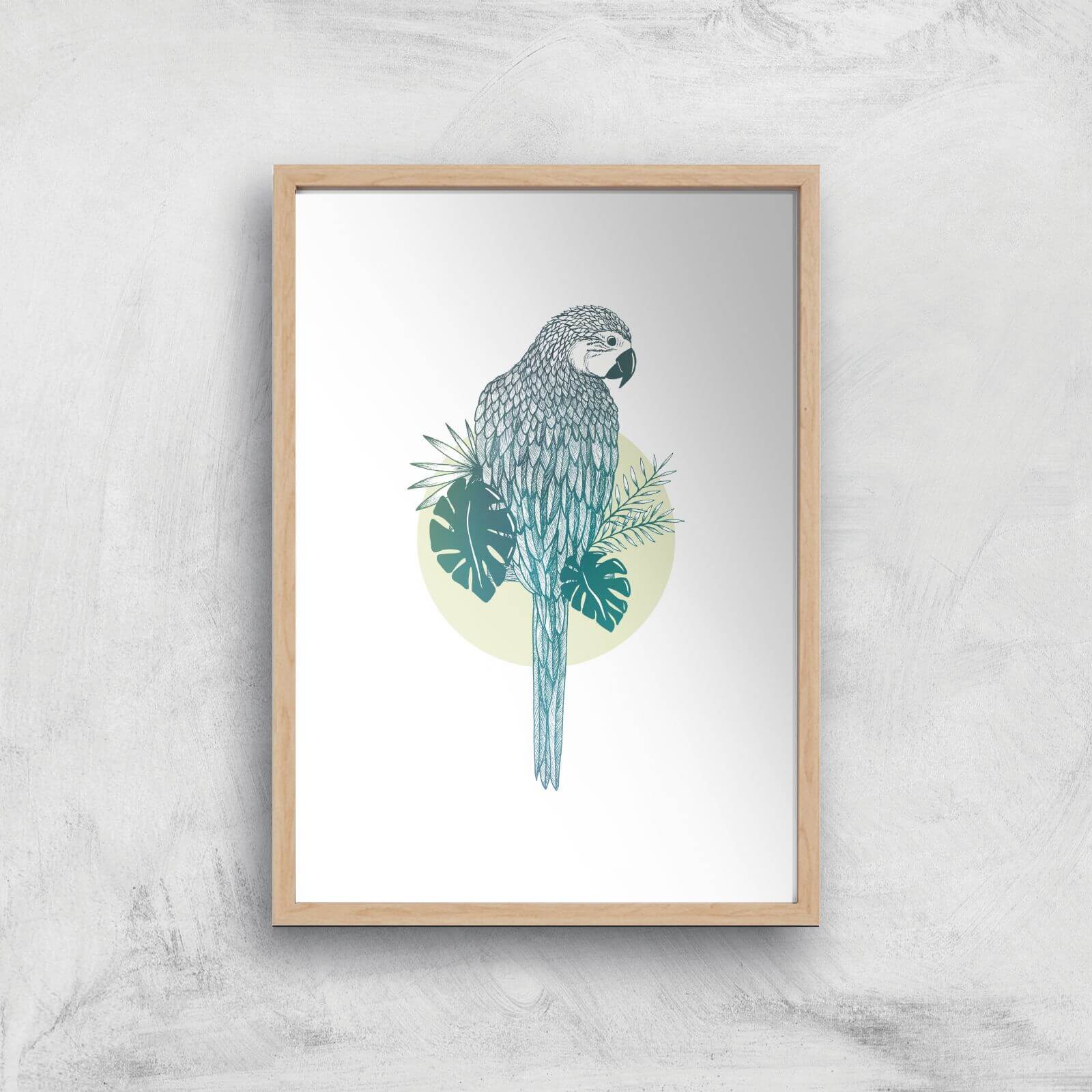 Parrot Art Print - A4 - Wood Frame