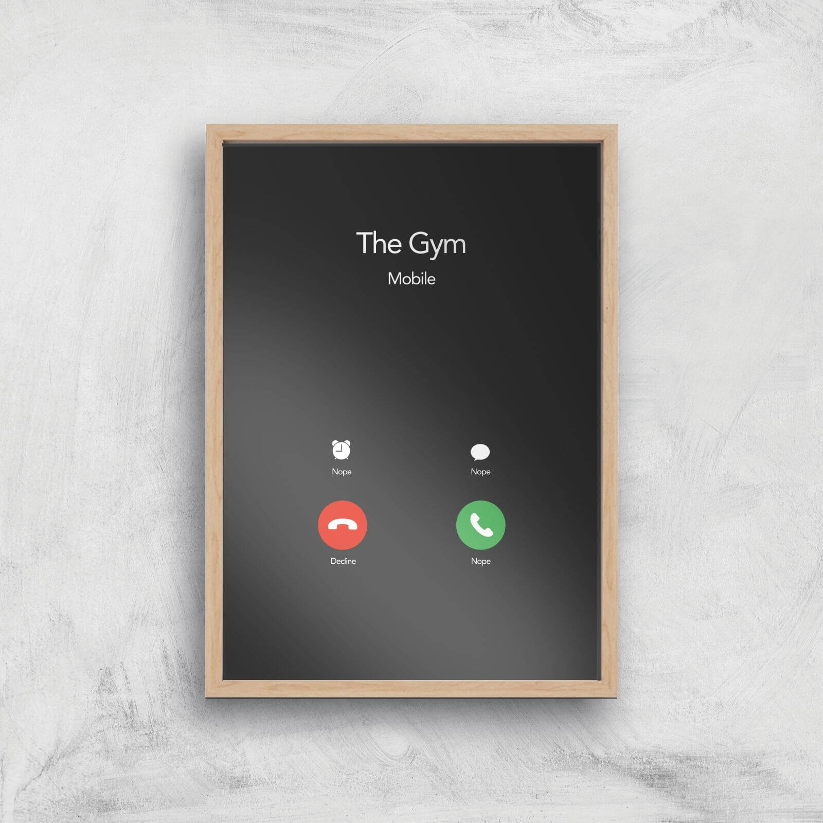 Gym Calling Art Print - A4 - Wood Frame