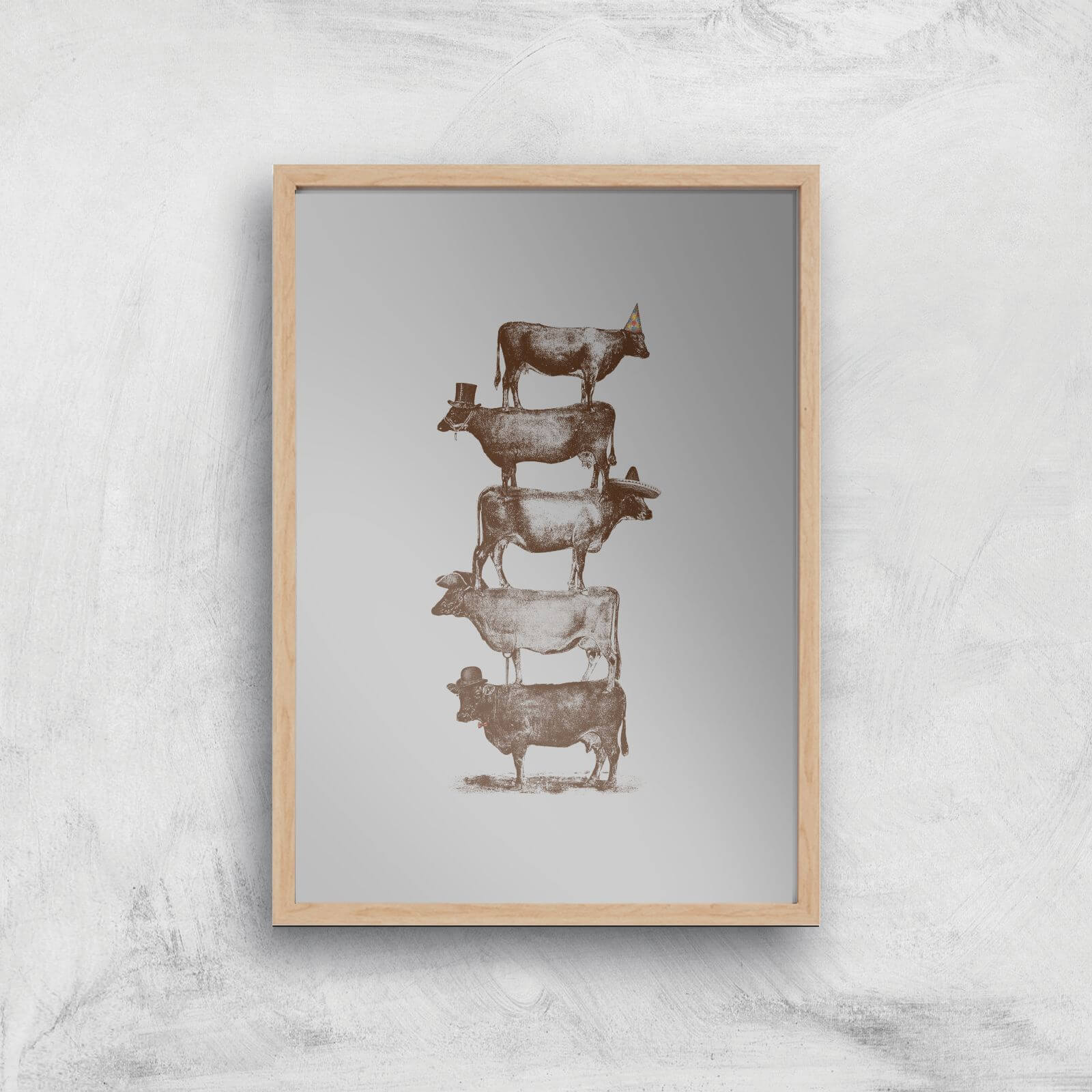 Cow Cow Nuts Art Print - A4 - Wood Frame