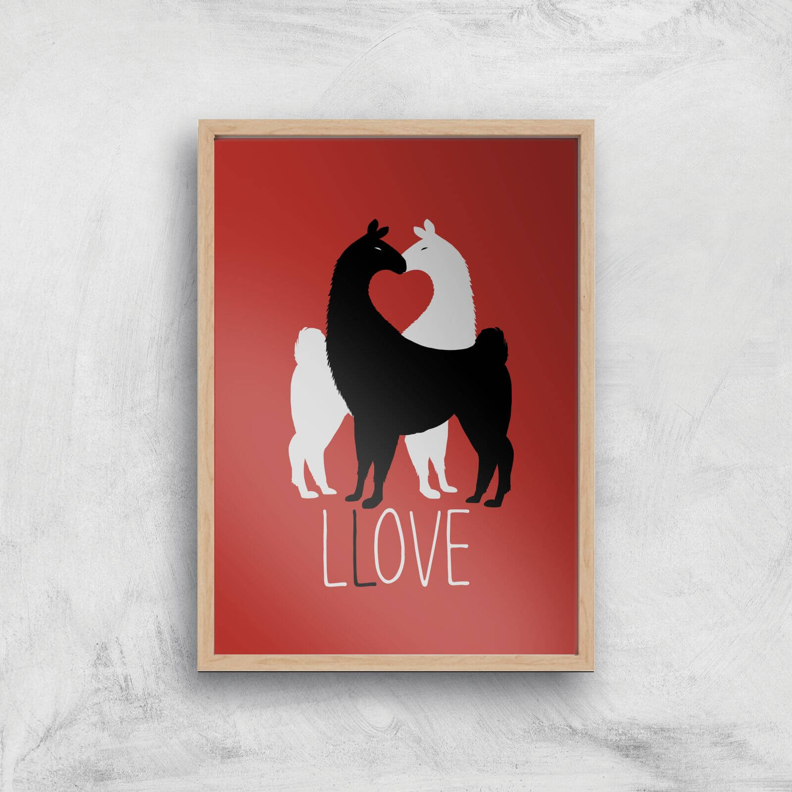 Llove Art Print - A4 - Wood Frame