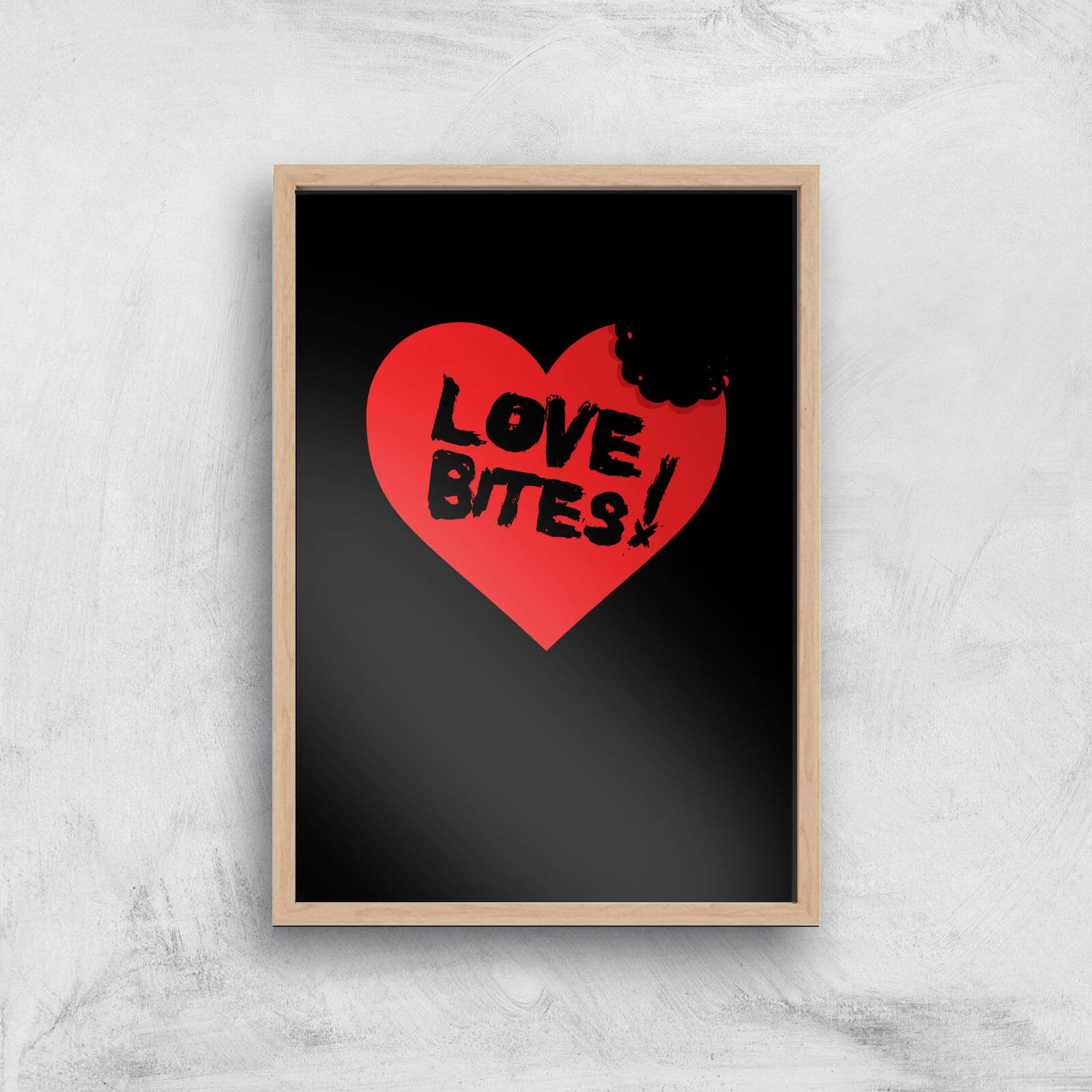 Love Bites Art Print - A4 - Wood Frame