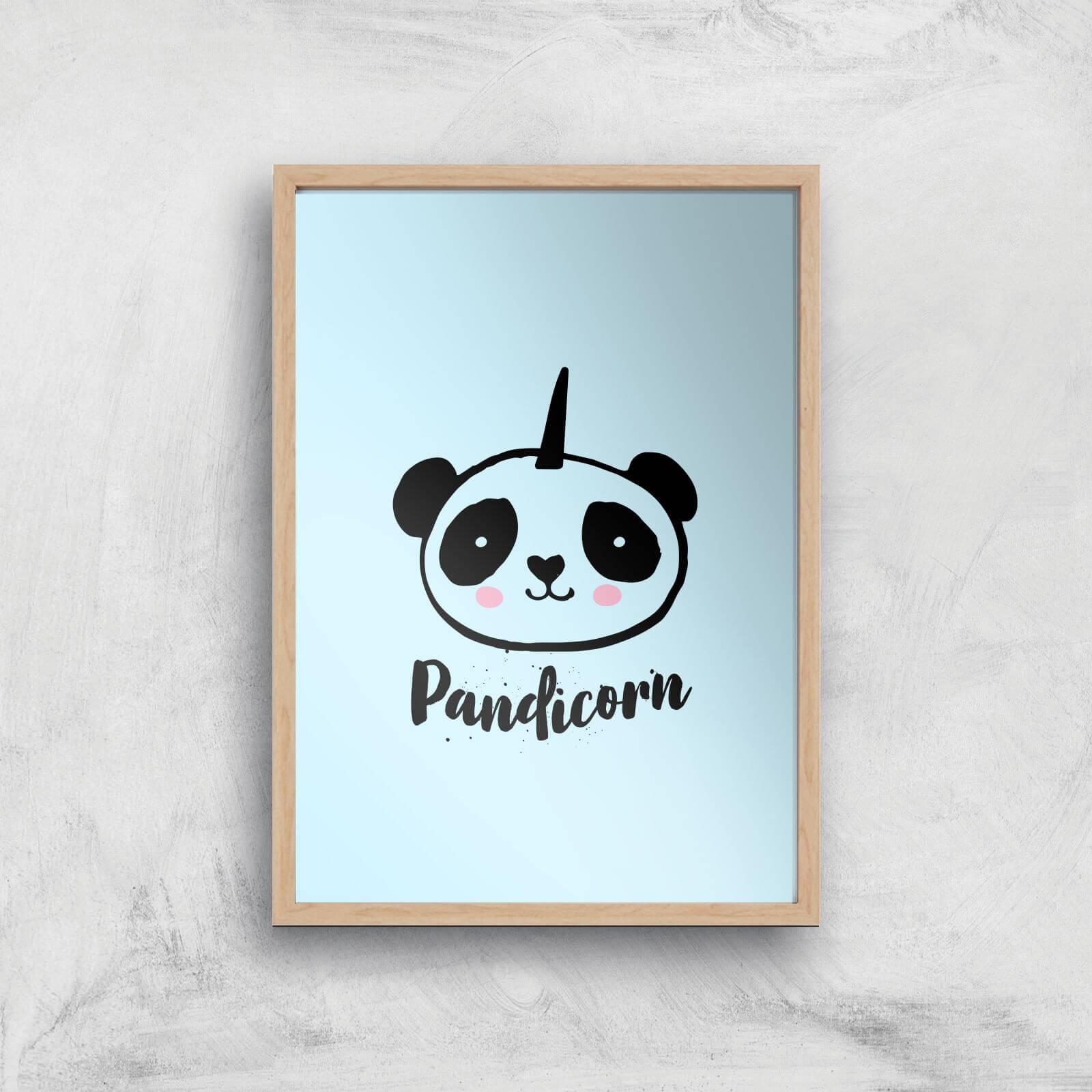 Pandicorn Art Print - A4 - Wood Frame