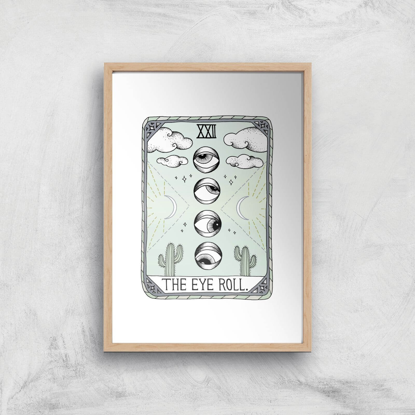The Eyeroll Art Print - A4 - Wood Frame
