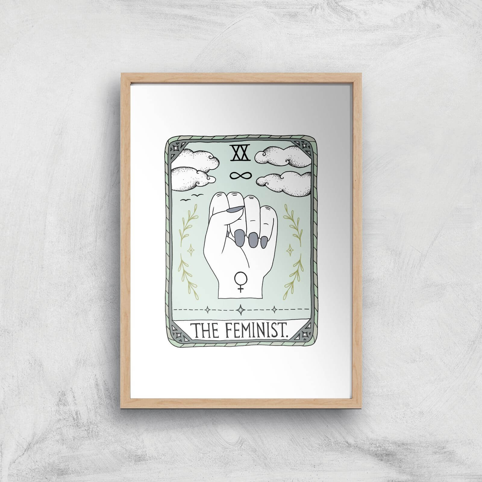 The Feminist Art Print - A4 - Wood Frame