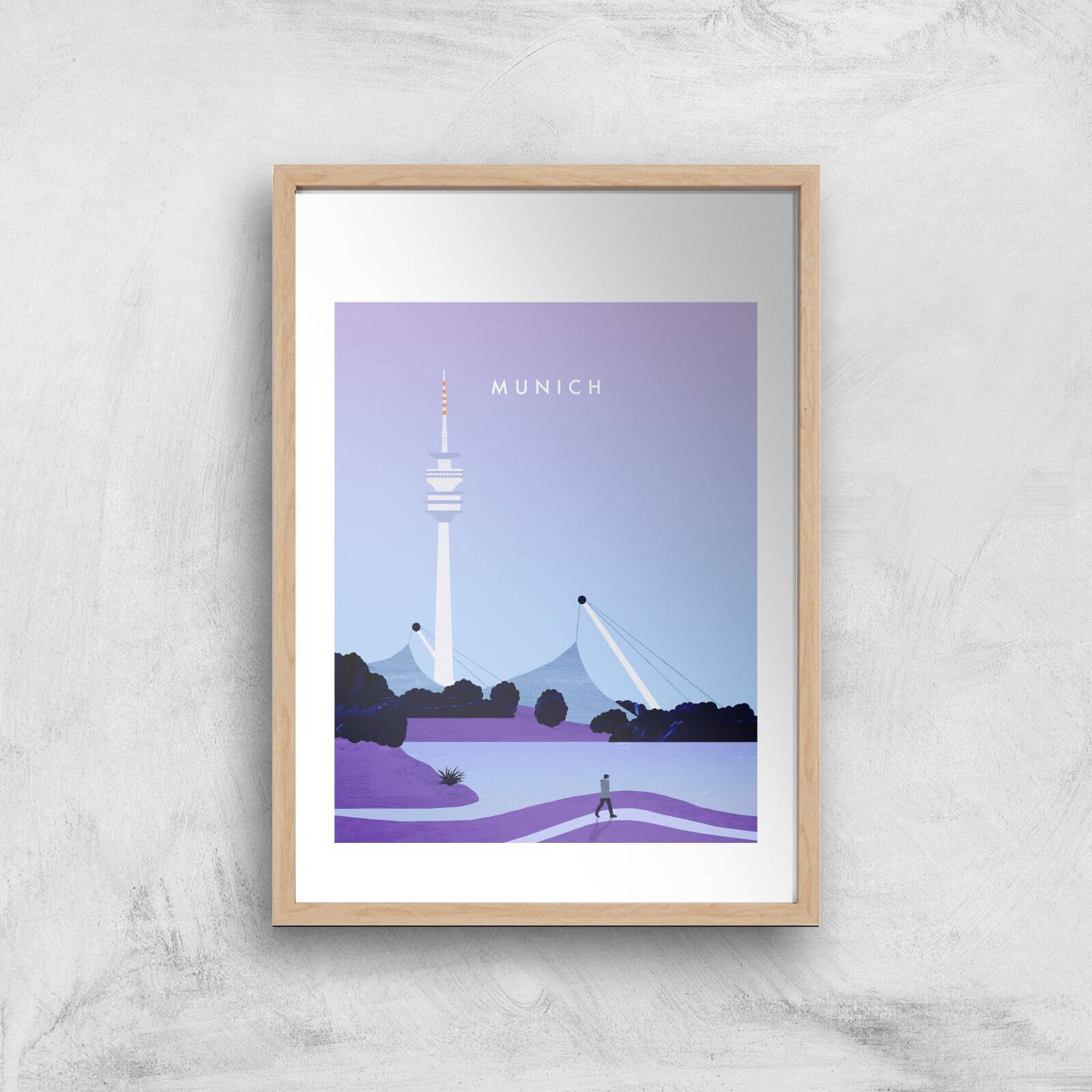 Munich Art Print - A4 - Wood Frame