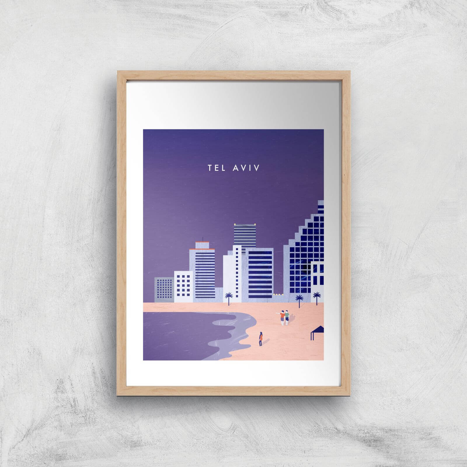 Tel Aviv Art Print - A4 - Wood Frame