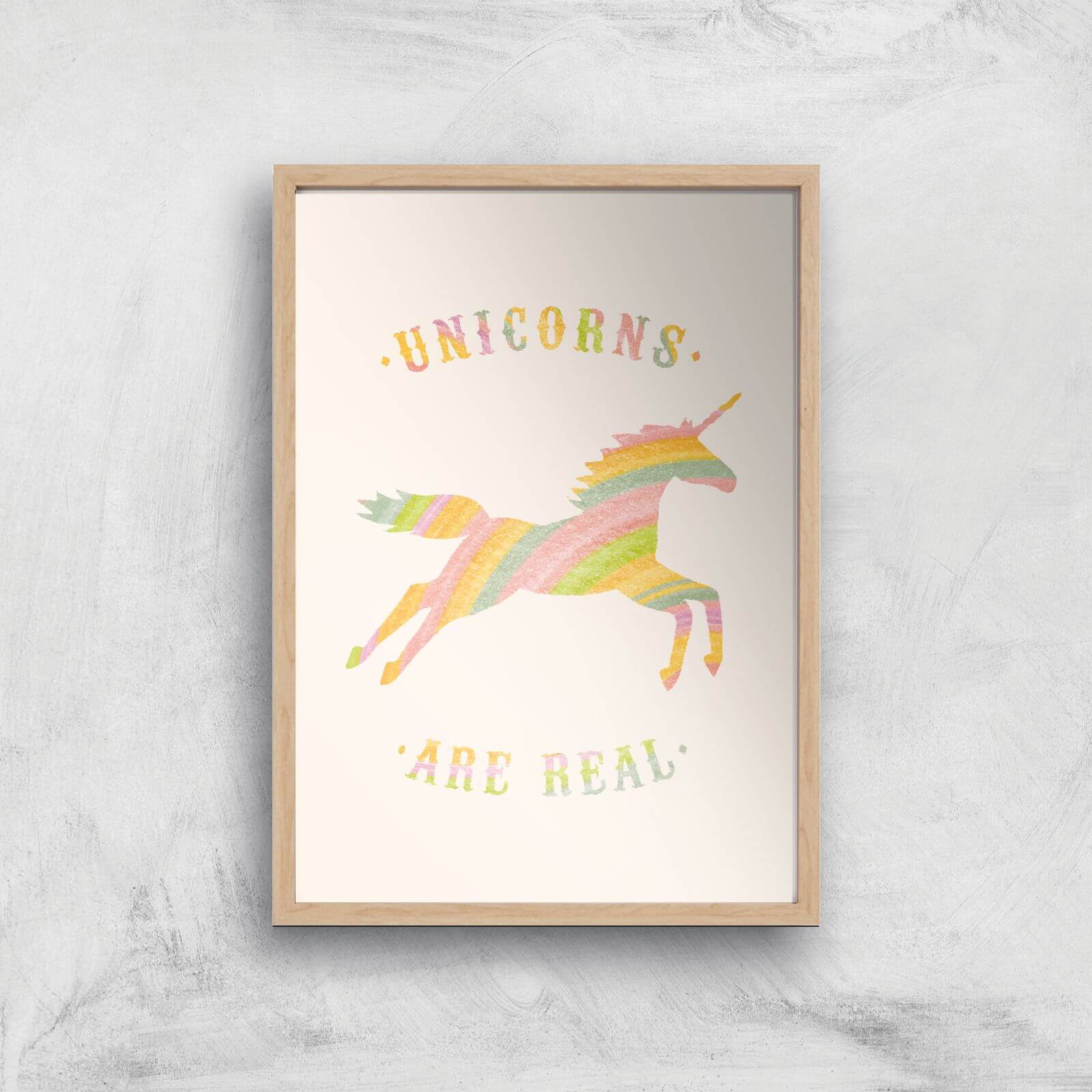 Florent Bodart Unicorns Are Real Art Print - A4 - Wood Frame