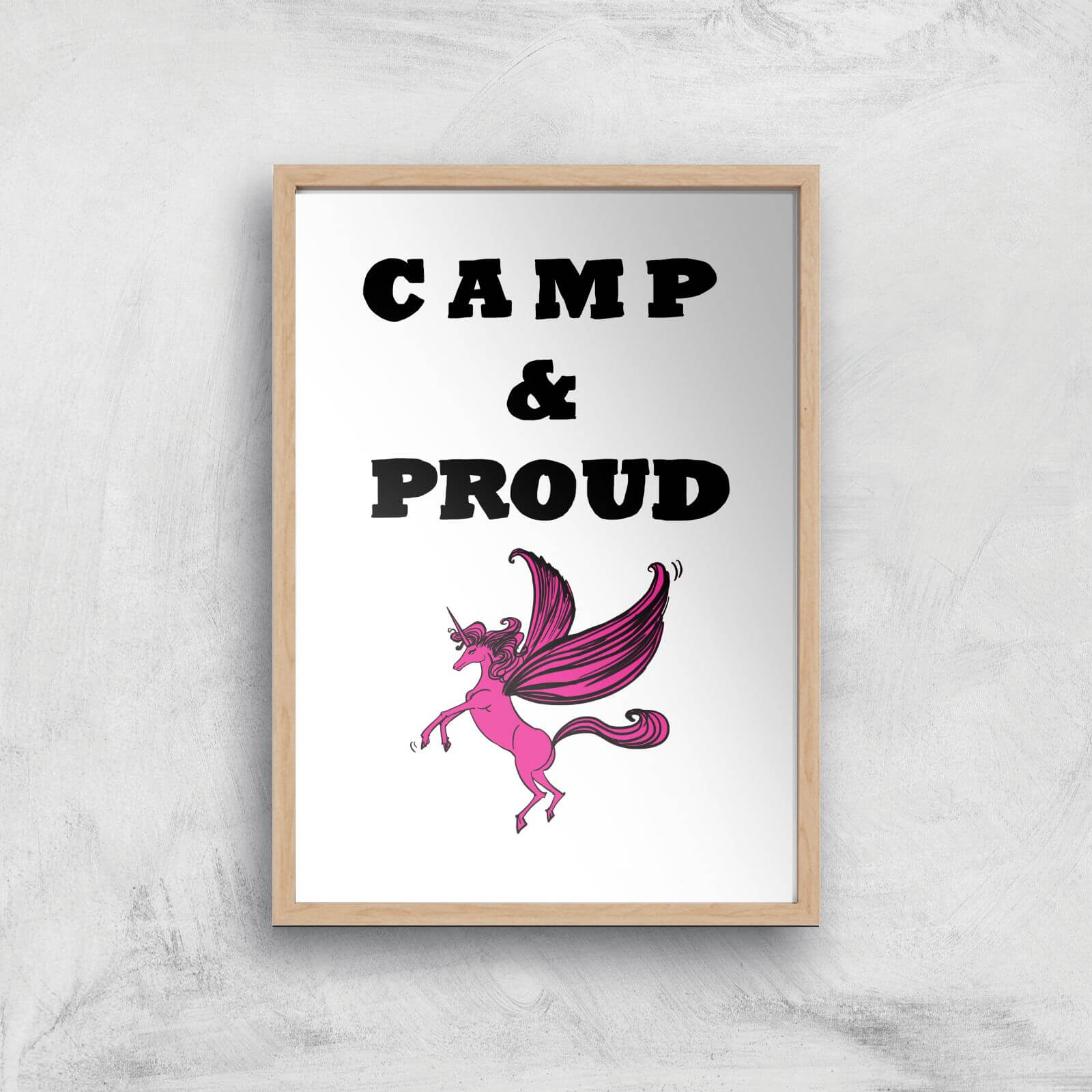 Rock On Ruby Camp & Proud Art Print - A4 - Wood Frame
