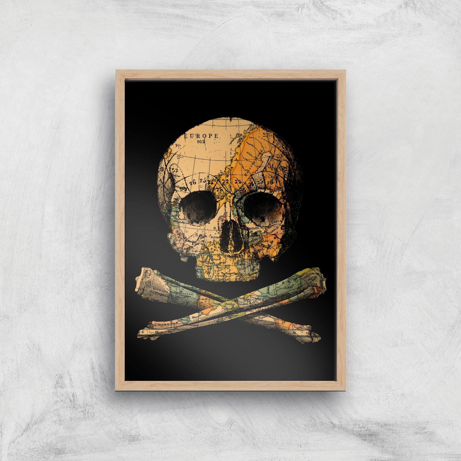 Tobias Fonseca Treasure Map Art Print - A4 - Wood Frame