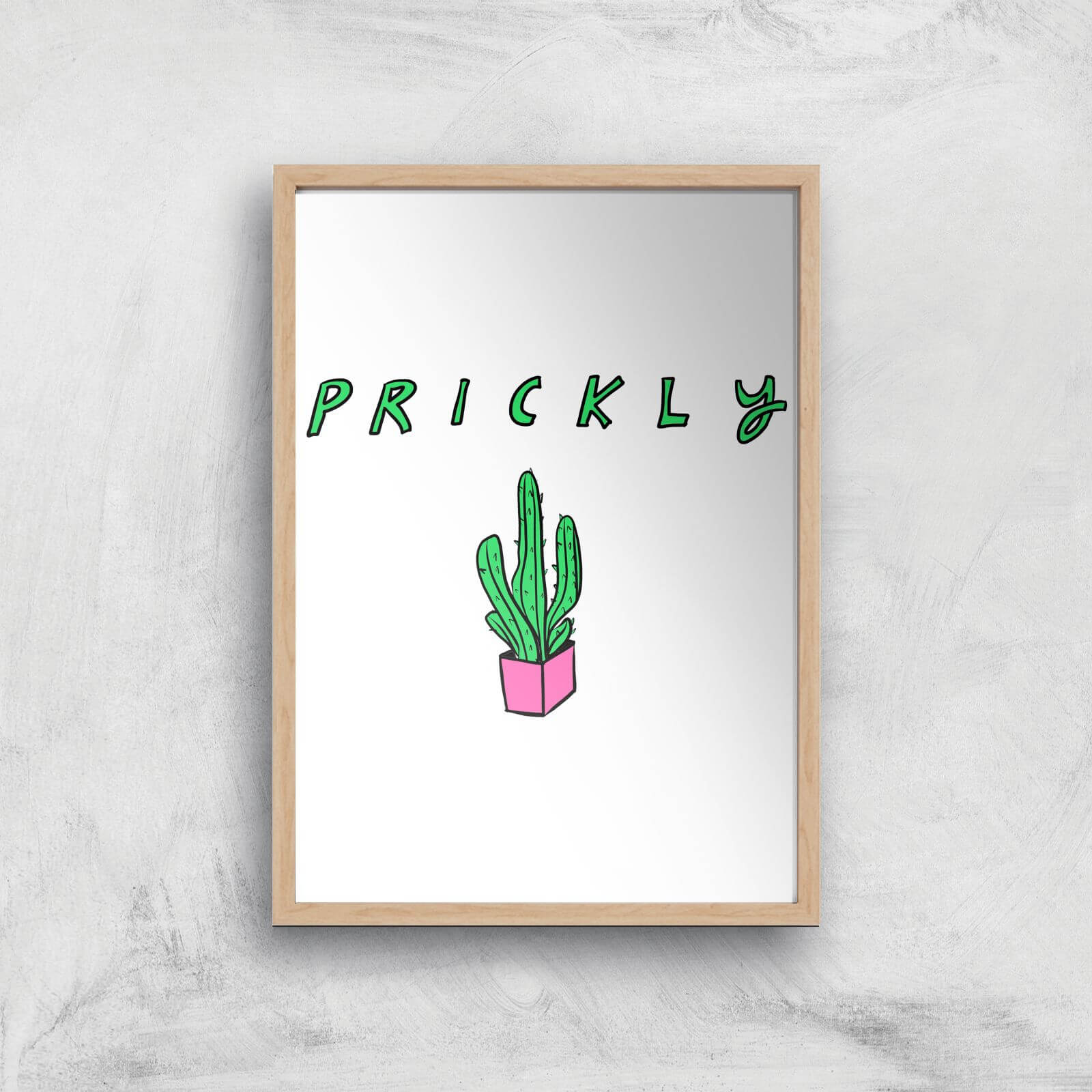 Rock On Ruby Prickly Art Print - A4 - Wood Frame