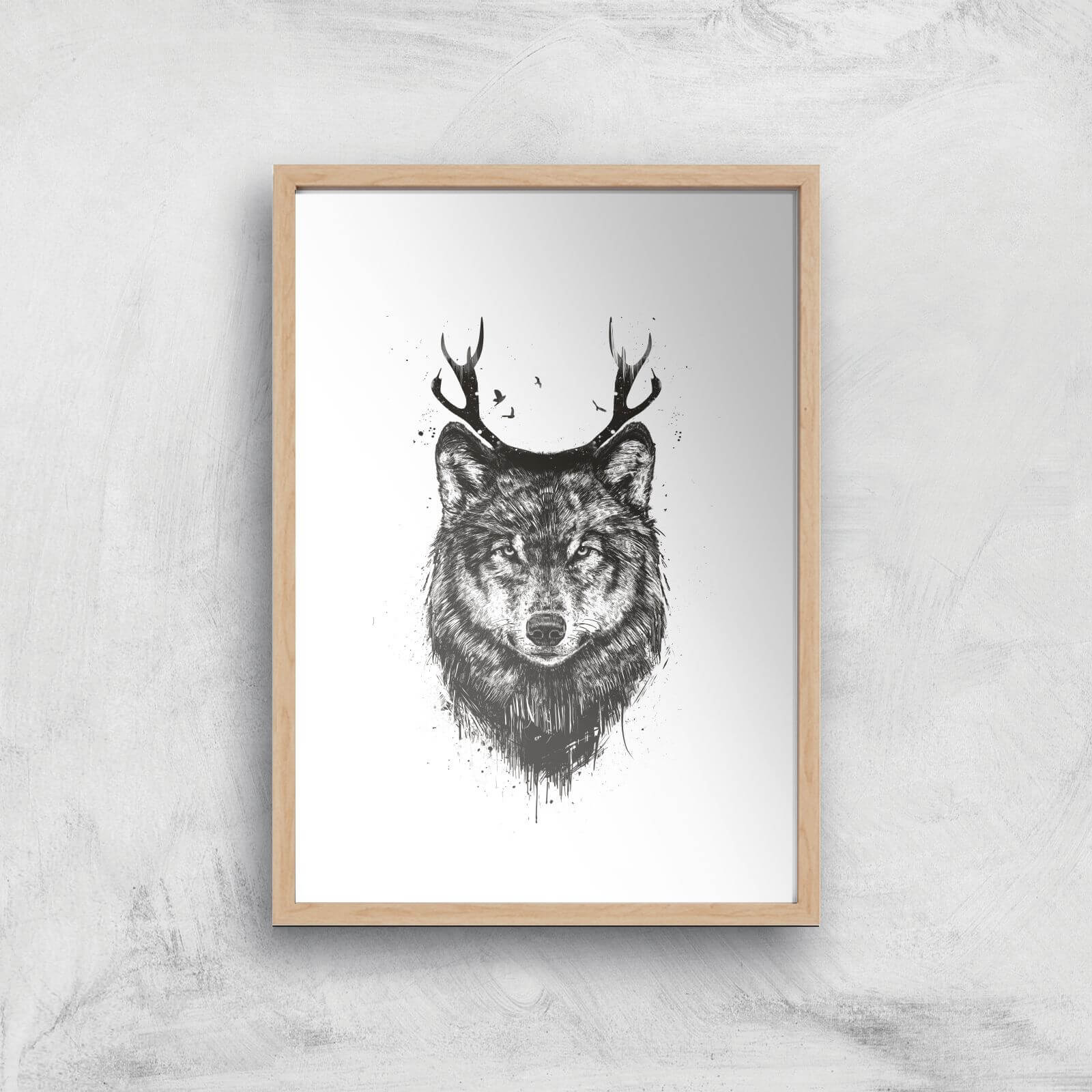 Balazs Solti Wolf Art Print - A4 - Wood Frame