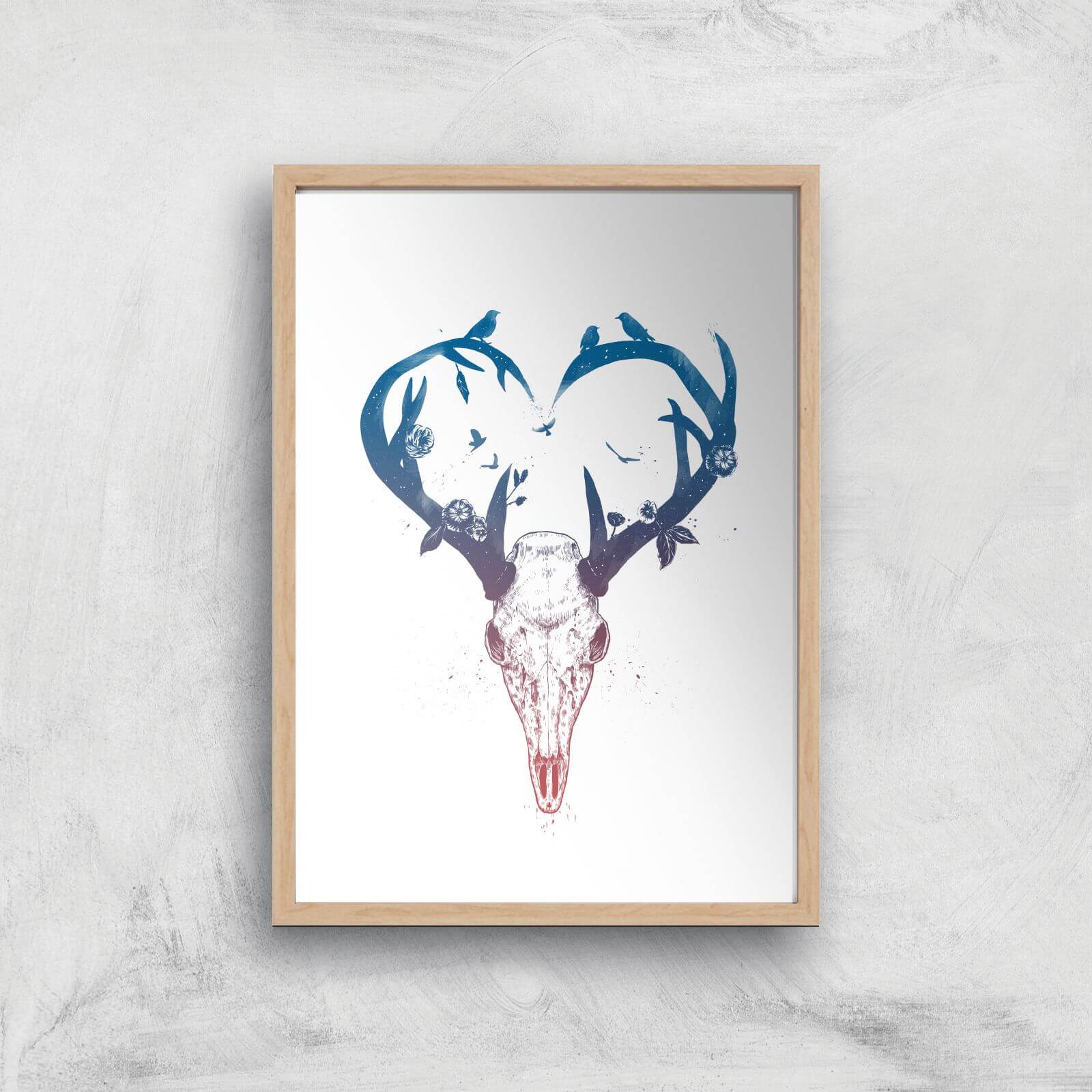Balazs Solti Antlers Art Print - A4 - Wood Frame