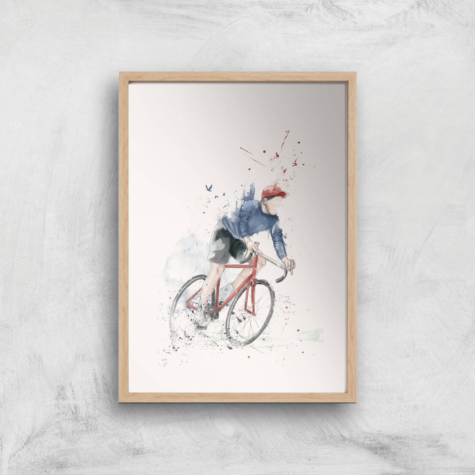 Balazs Solti Cycler Art Print - A4 - Wood Frame