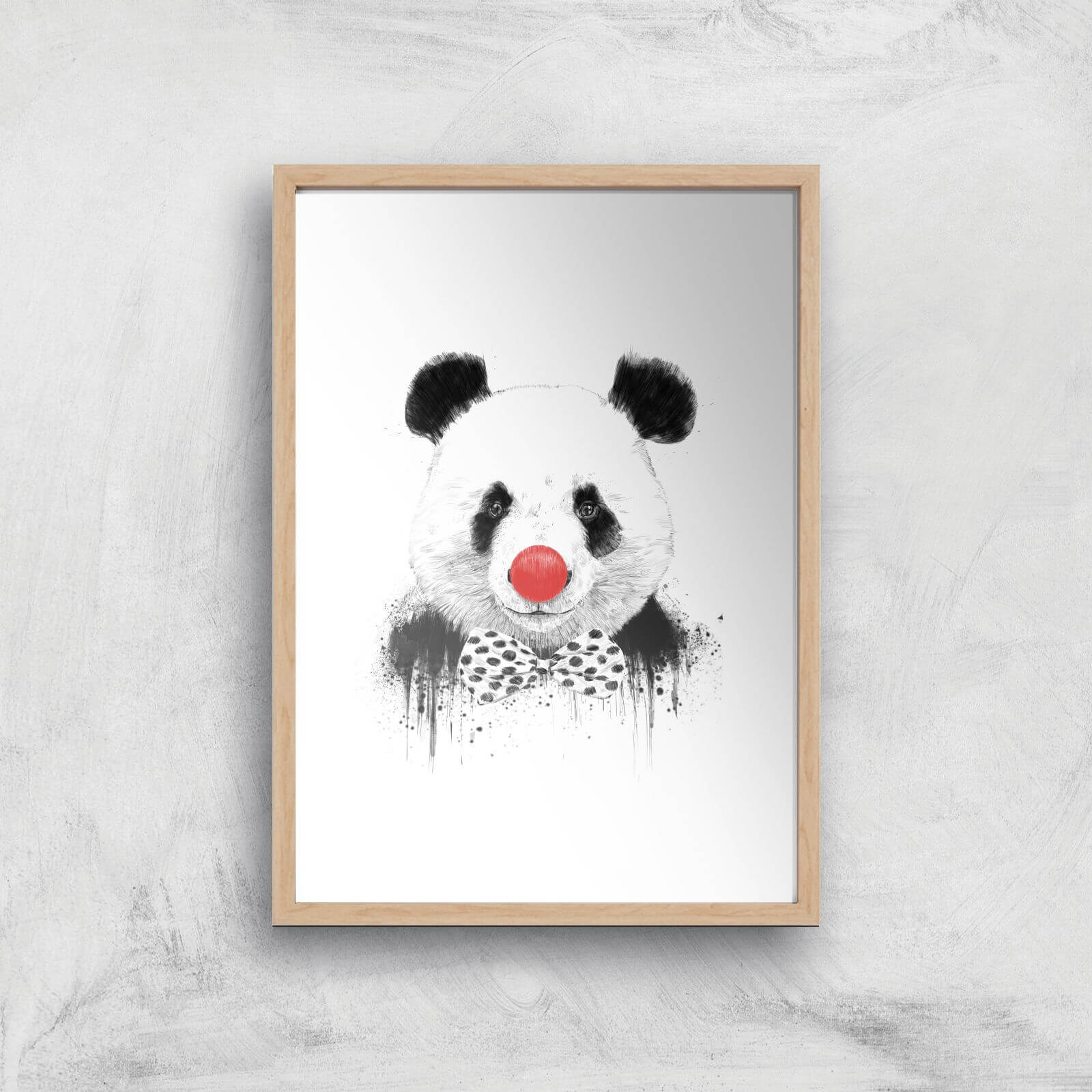Balazs Solti Red Nosed Panda Art Print - A4 - Wood Frame