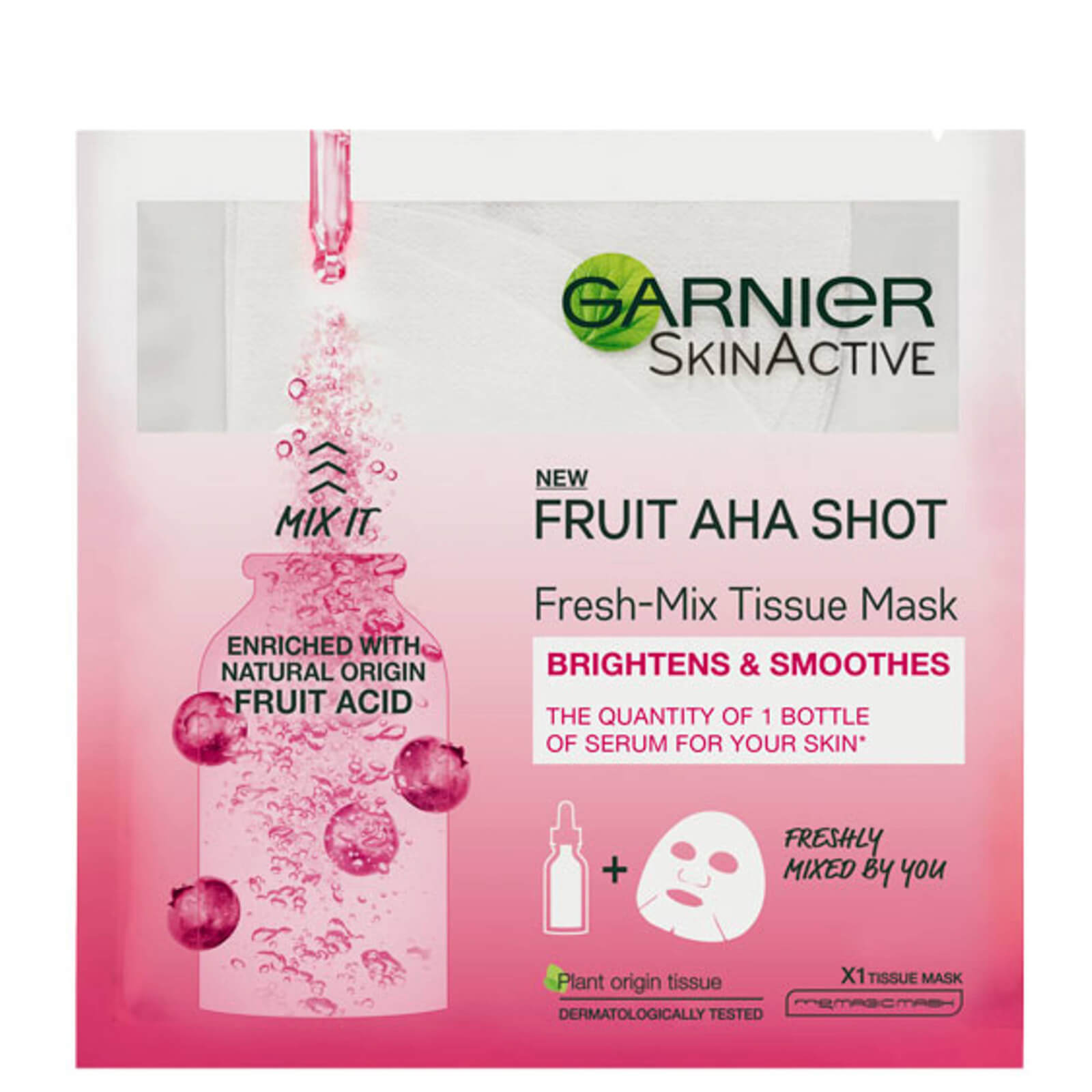 Image of Garnier Fresh-Mix Sheet Mask Skin Hydrating Fruit AHA Shot 33g